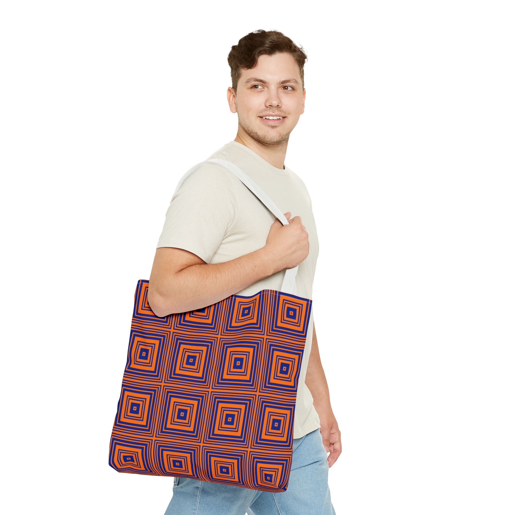 Vibrant Geometric Tote Bag, Stylish Beach Bag, Eco-Friendly Shopping Tote, Unique Gift for Her, Trendy Everyday Carryall