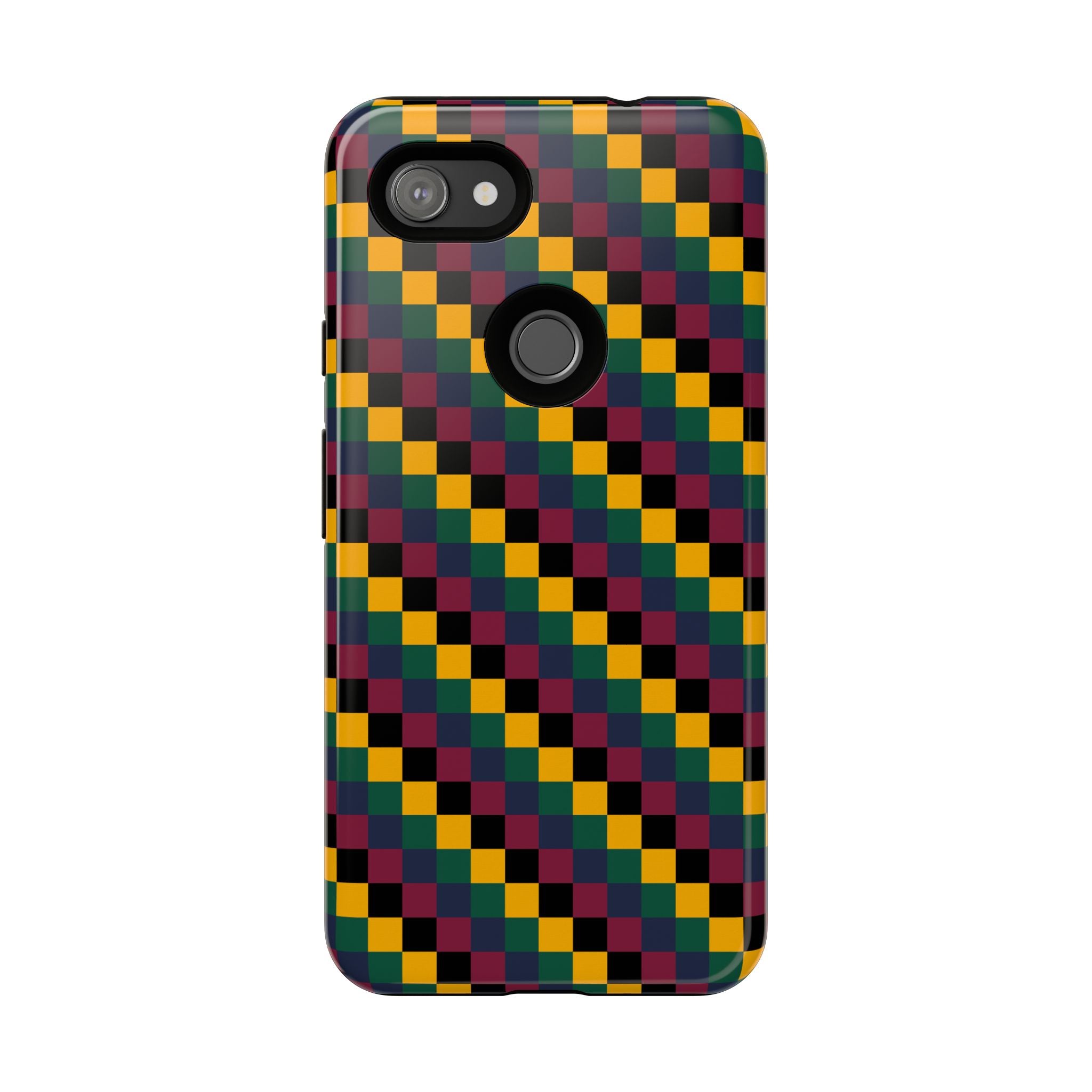 Colorful Checkered Phone Case, Tough Phone Cover, Unique Phone Accessory, Geometric Design, Gift for Tech Lovers, Stylish Protection