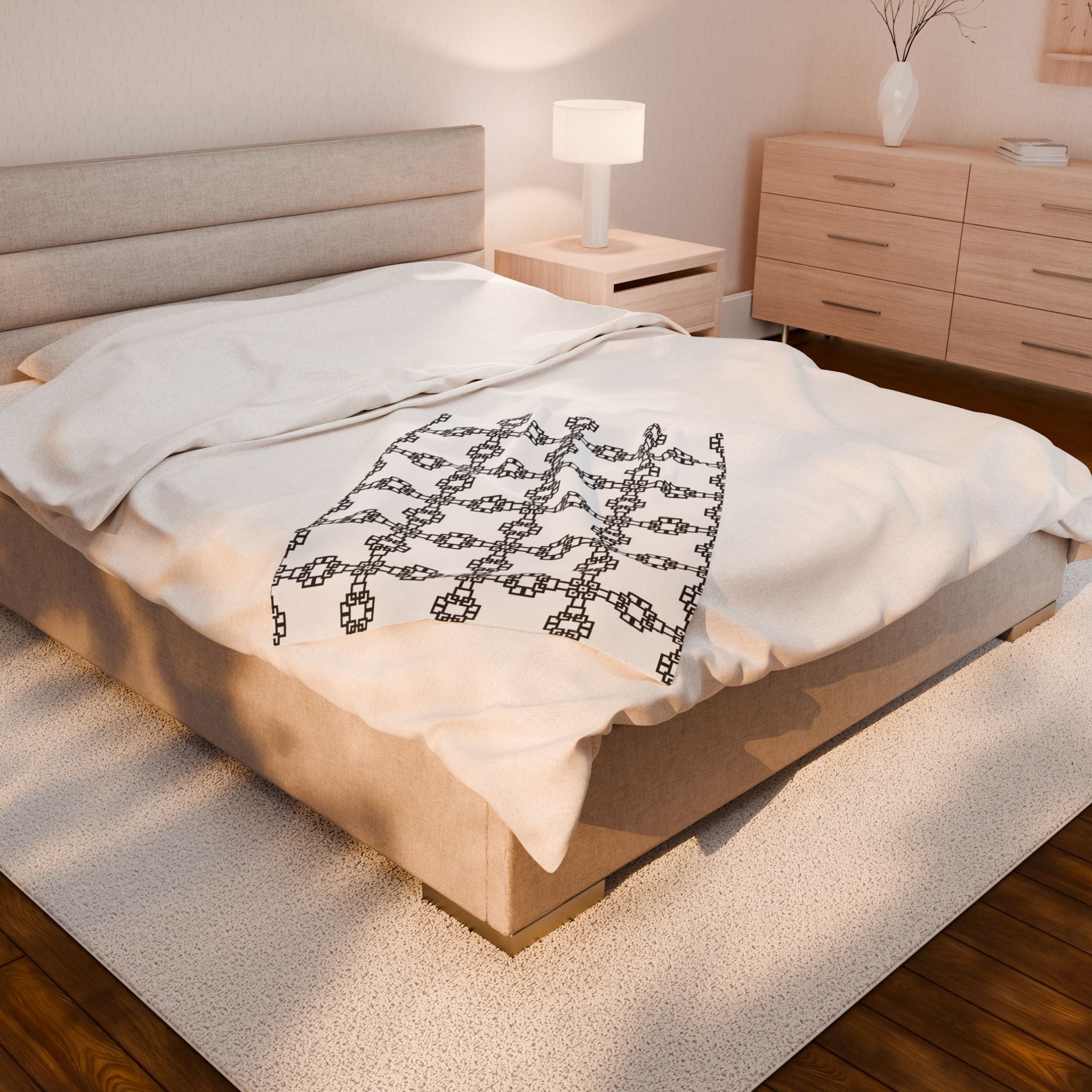 Stylish Velveteen Plush Blanket, Cozy Home Decor, Gift for Her, Modern Minimalist, Soft Throw Blanket, Perfect for Winter