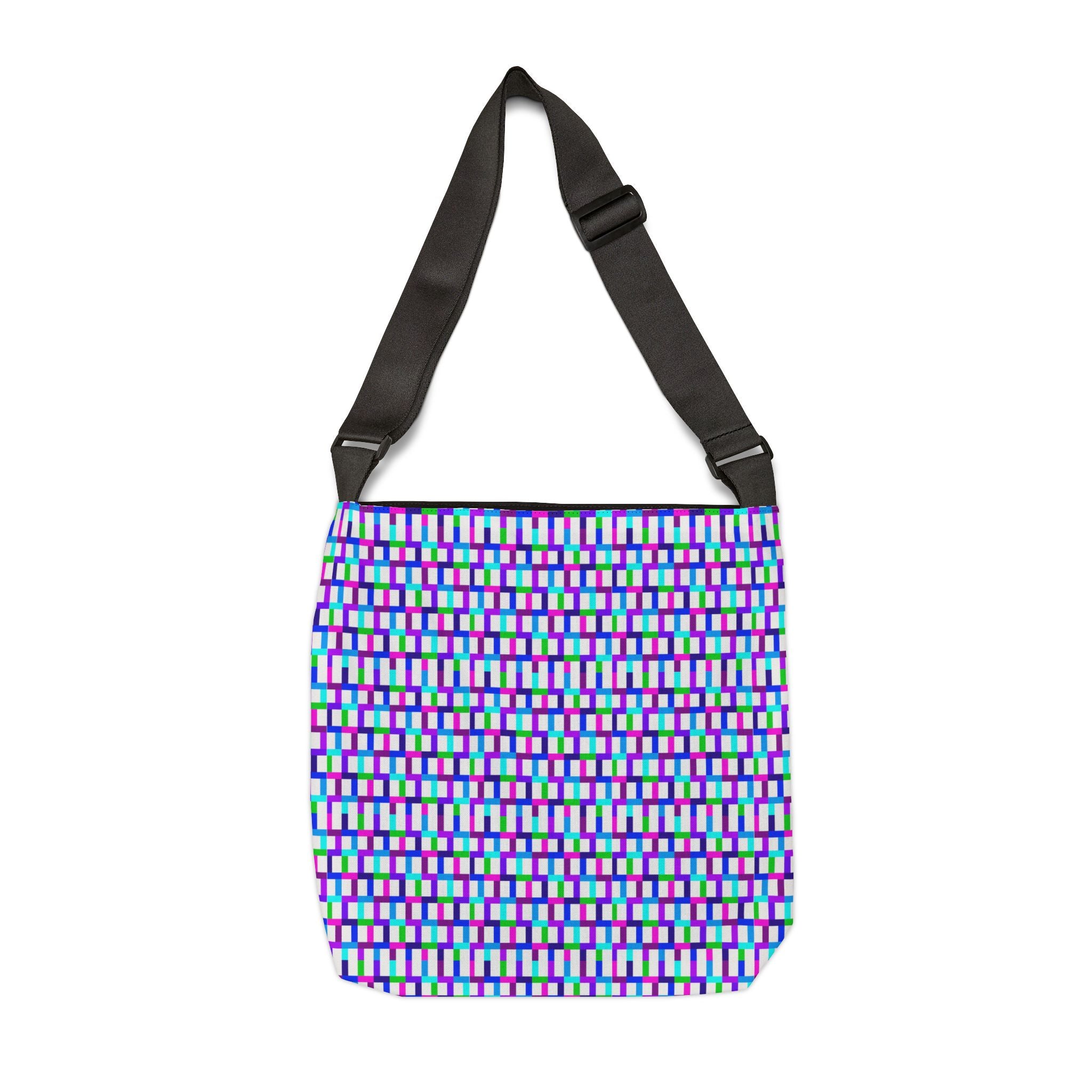 Colorful Geometric Adjustable Tote Bag - Trendy Shopping Bag, Reusable Tote, Eco-Friendly Gift, Beach Bag, Funky Style