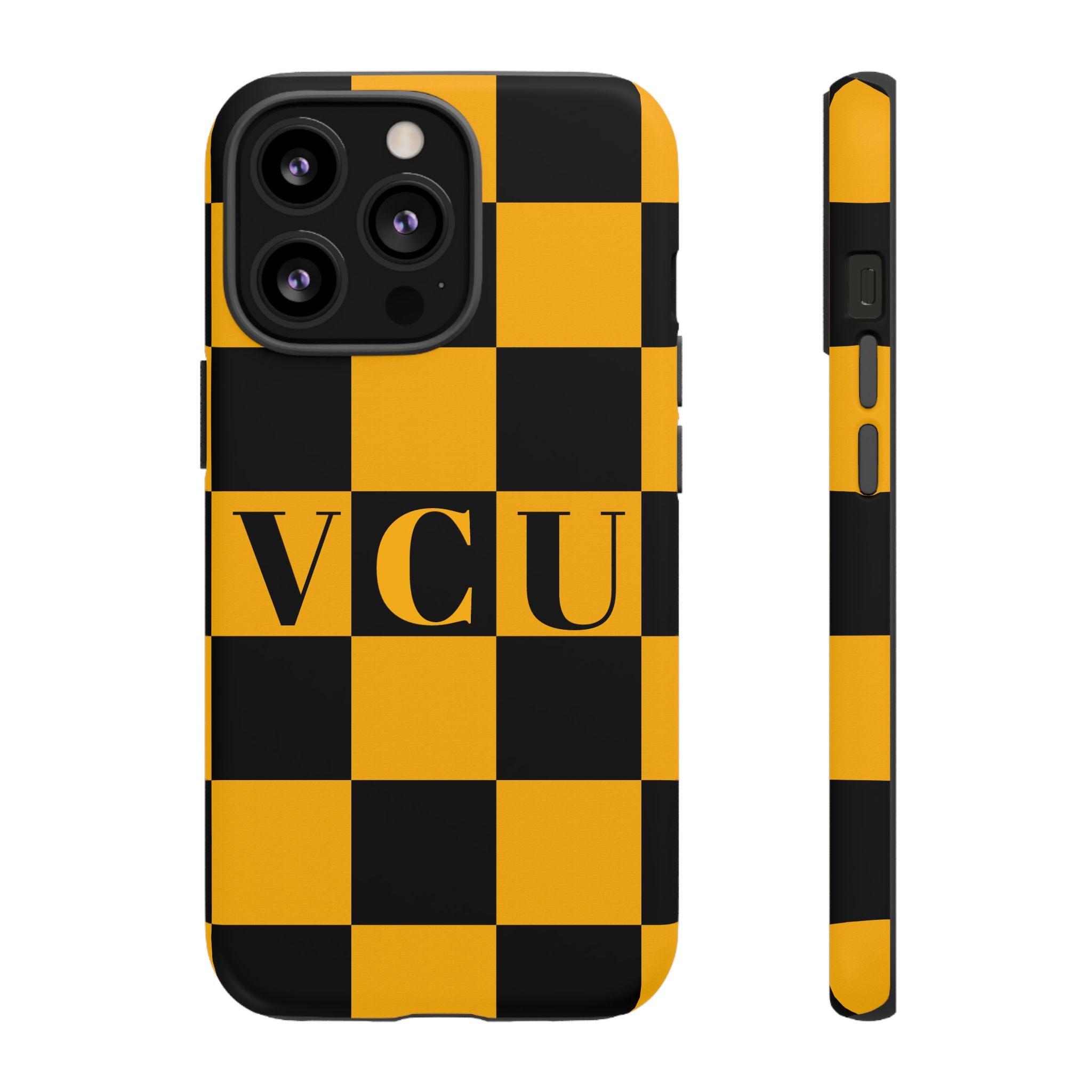 VCU Checkered Phone Case, Tough Cases for VCU Fans, College Student Gear, Sports Team Accessory, Unique Gift Idea