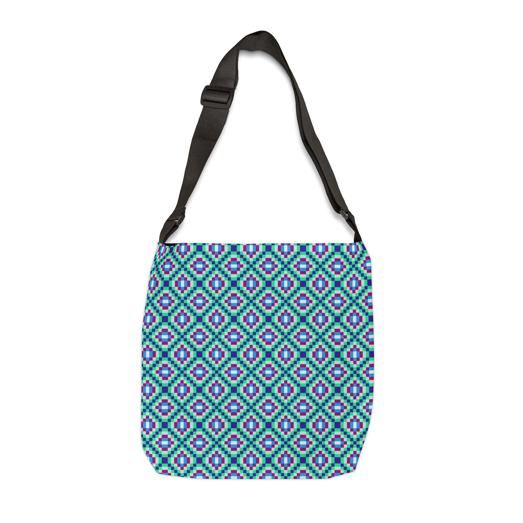 Colorful Geometric Adjustable Tote Bag, Reusable Shopping Bag, Eco-Friendly, Unique Gift, Everyday Use, Stylish Carryall