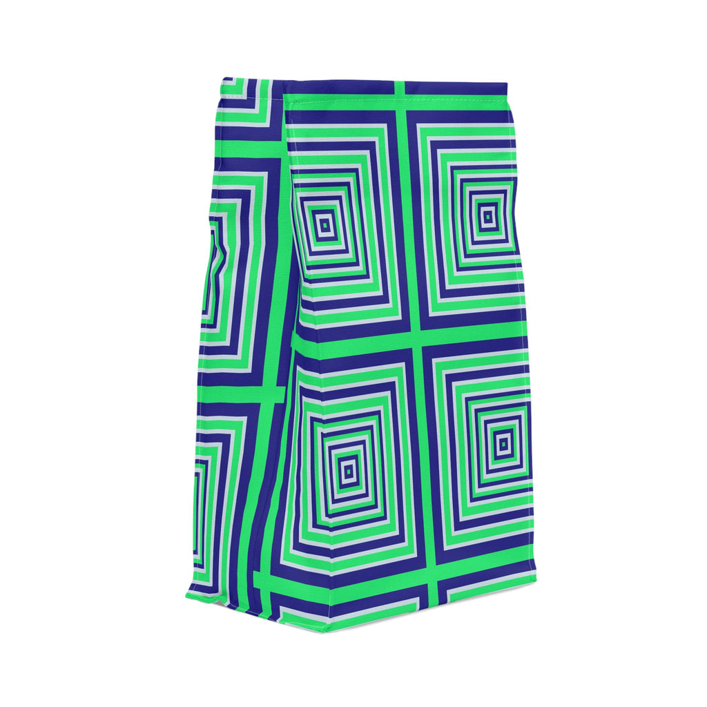 Vibrant Geometric Lunch Bag - Insulated Tote for School, Work, Picnics, Eco-Friendly Snack Carrier, Fun Pattern Stylish Lunch Tote