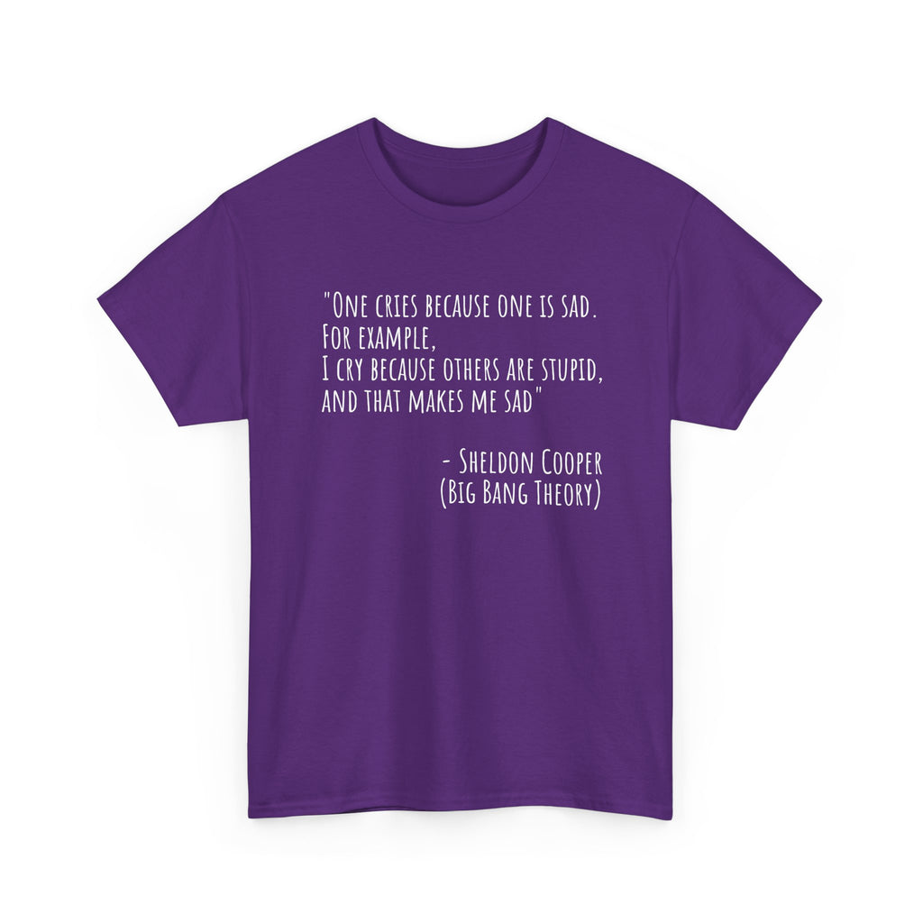 Funny Quote Unisex Tee, Big Bang Theory Shirt, Cotton Graphic Tee, Gift for TV Show Fans, Casual Wear, Humor Apparel