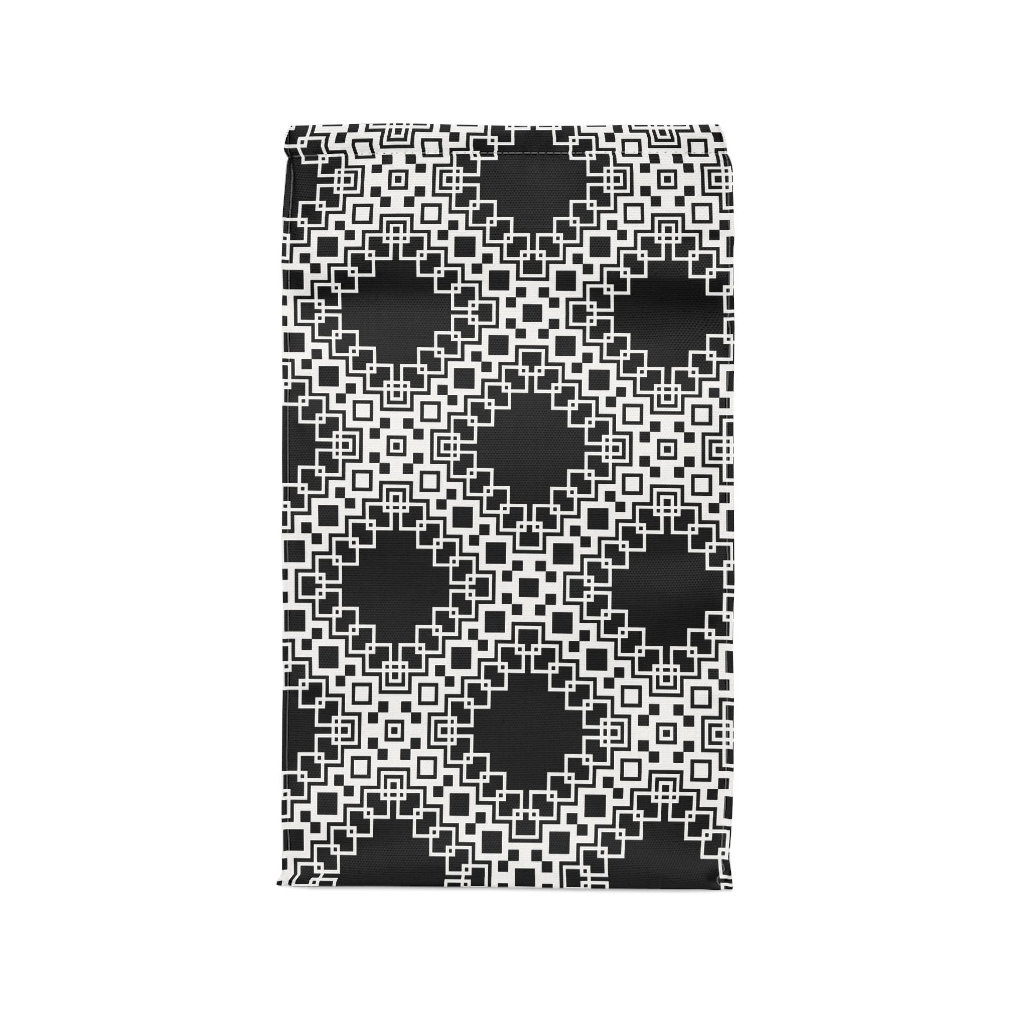 Stylish Polyester Lunch Bag with Geometric Design, Insulated Tote, Food Storage, Reusable Lunch Container, Picnic Essential