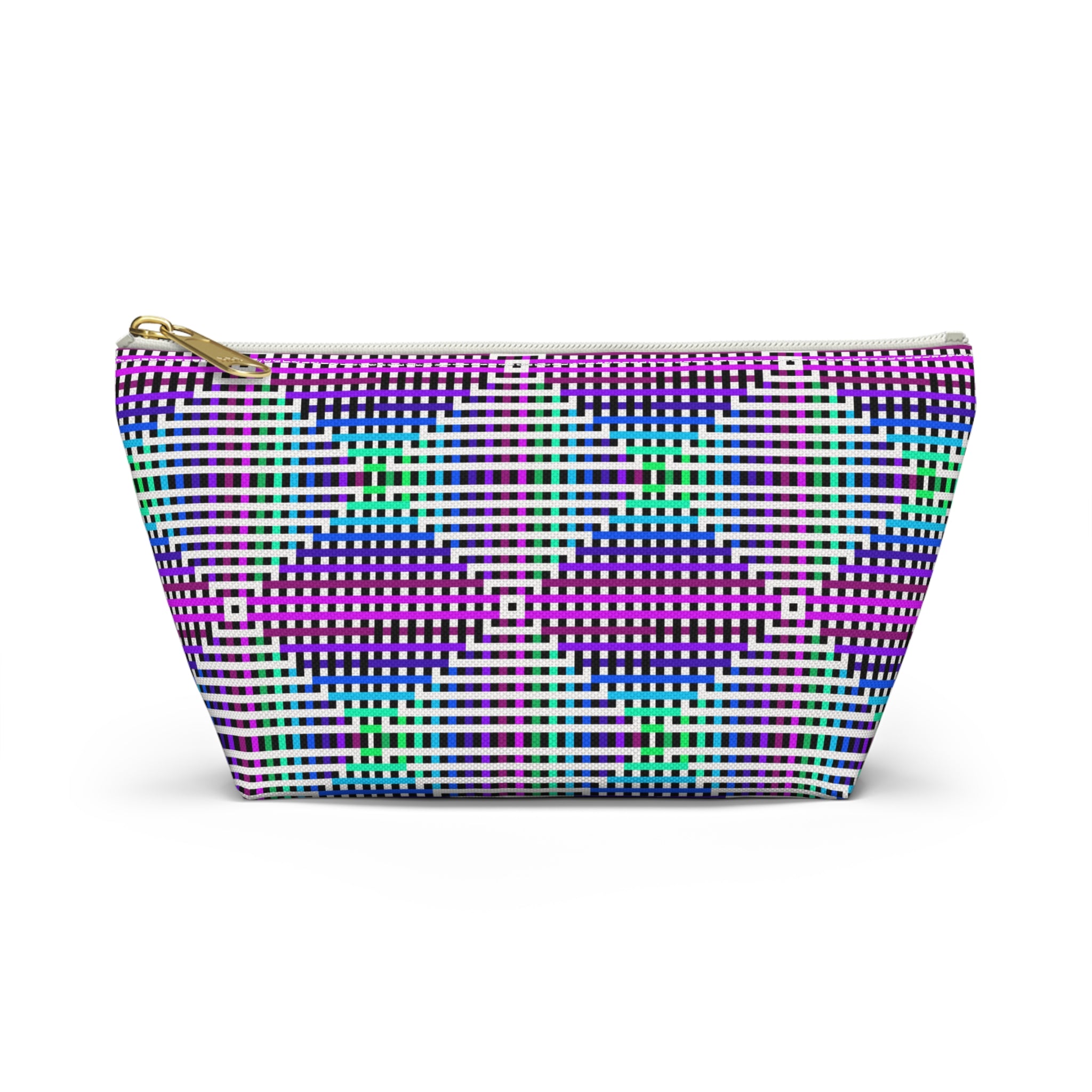 Colorful Geometric Accessory Pouch, Makeup Bag, Travel Organizer, Pencil Case, Gift for Her, Fun Geometric Pattern