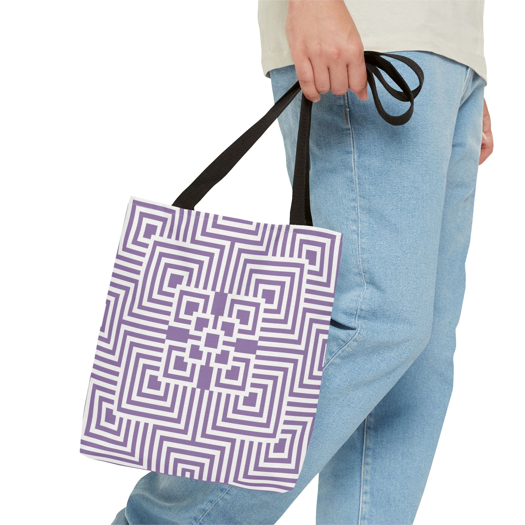Geometric Pattern Tote Bag - Stylish Reusable Shopping Bag, Eco-Friendly Gift, Fashion Accessory, Purple Art Design, Everyday Use