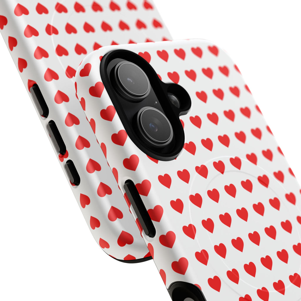 Heart Pattern Phone Case, Tough Magnetic Case, Cute Phone Cover, Valentine Gift, Stylish Accessory