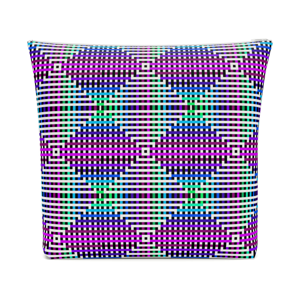 Vibrant Geometric Cosmetic Bag | Makeup Organizer, Travel Bag, Gift for Her, Toiletry Pouch, Purple Pattern