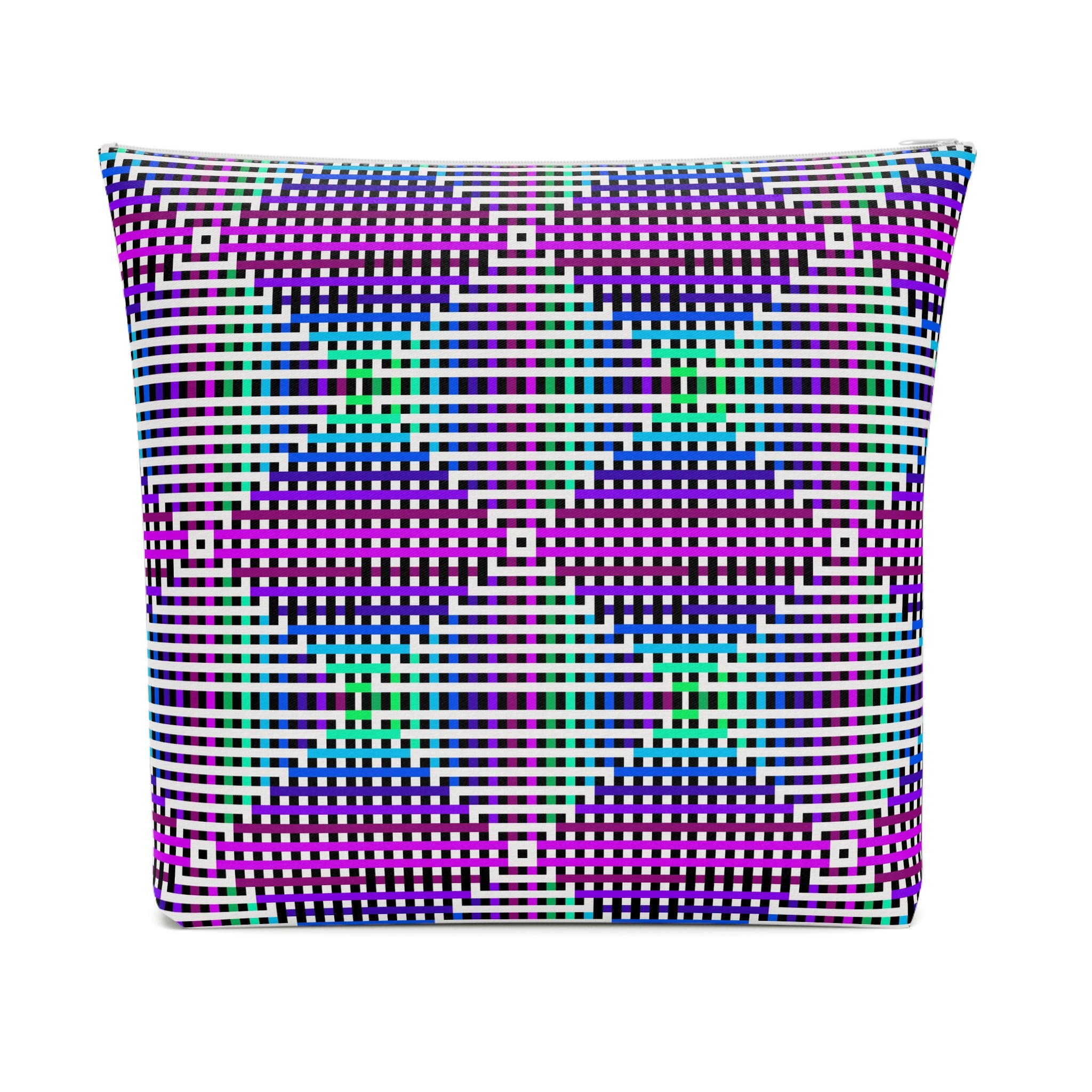 Vibrant Geometric Cosmetic Bag | Makeup Organizer, Travel Bag, Gift for Her, Toiletry Pouch, Purple Pattern