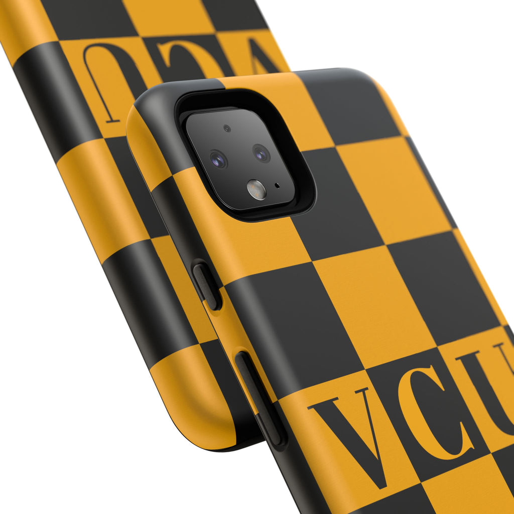 VCU Checkered Phone Case, Tough Cases for VCU Fans, College Student Gear, Sports Team Accessory, Unique Gift Idea