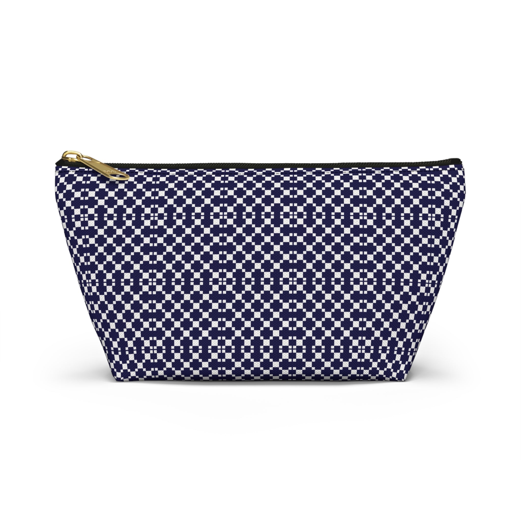 Navy Patterned Accessory Pouch, Makeup Bag, Toiletry Organizer, Gift for Her, Travel Essentials, Stylish Storage