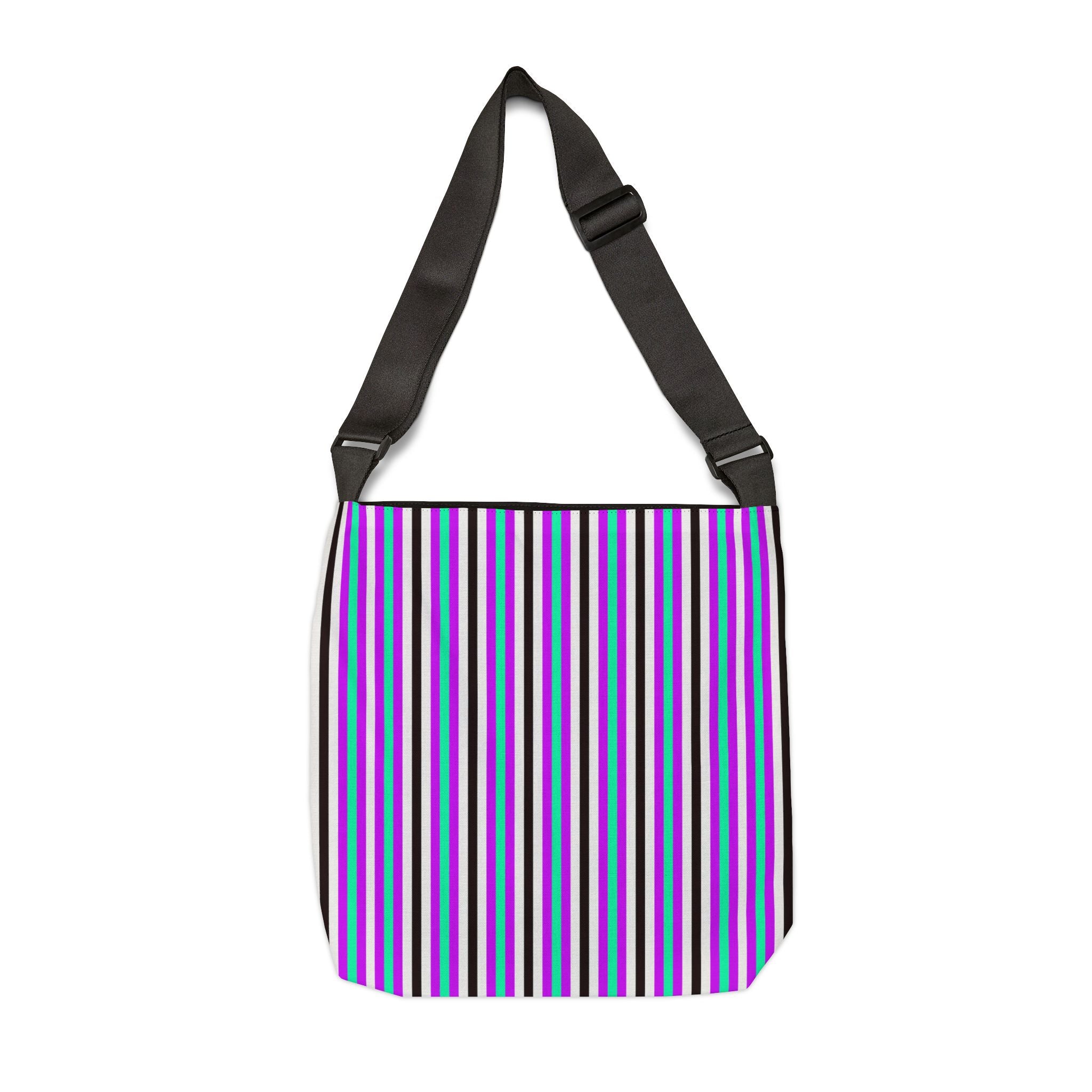 Vibrant Striped Adjustable Tote Bag for Everyday Use, Eco-Friendly Tote, Stylish Shopping Bag, Beach Bag, Gift for Her