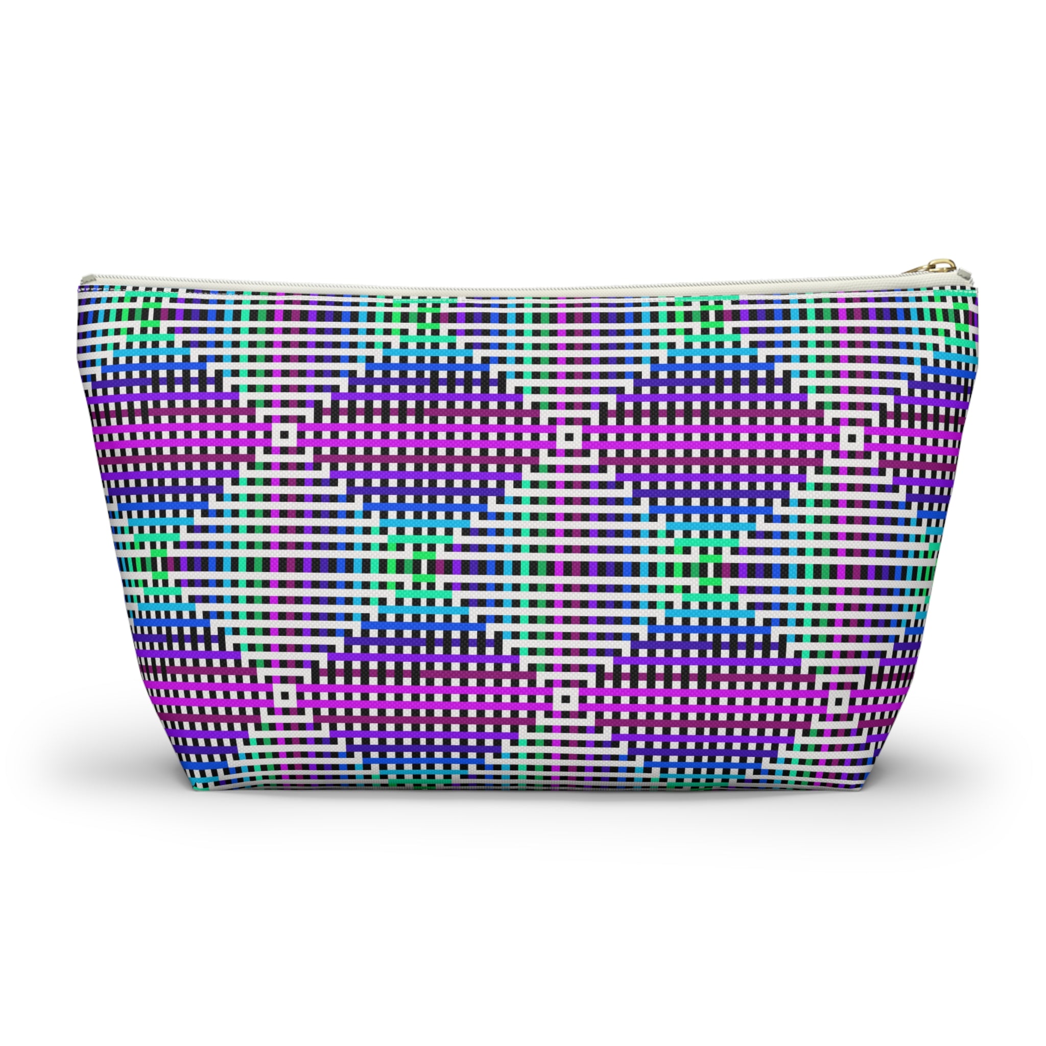 Colorful Geometric Accessory Pouch, Makeup Bag, Travel Organizer, Pencil Case, Gift for Her, Fun Geometric Pattern