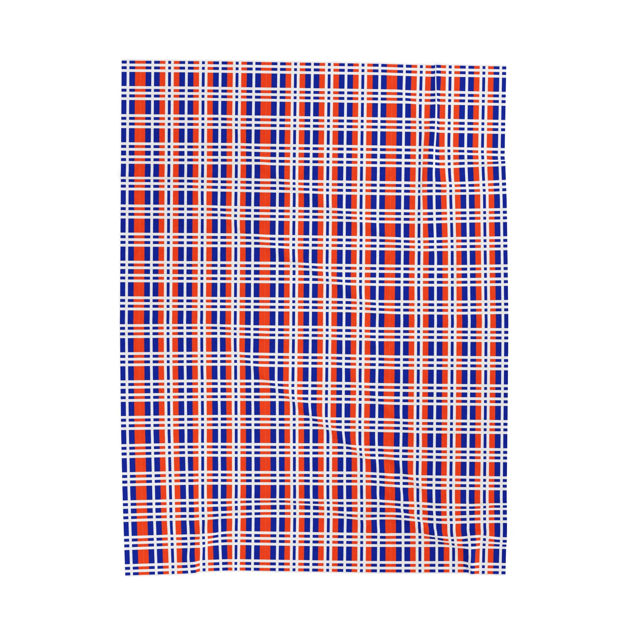 Florida Plaid Velveteen Plush Blanket, Cozy Gift, Soft Throw for Home Decor, Florida State Pride, Perfect for Beach Lovers
