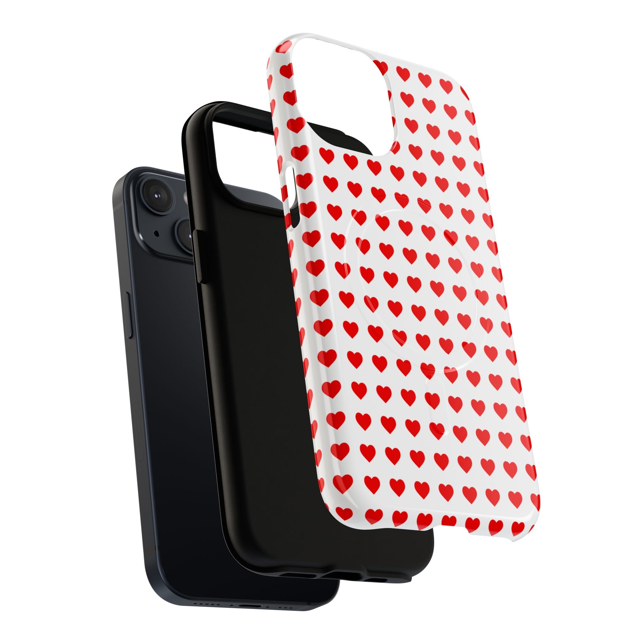 Heart Pattern Phone Case, Tough Magnetic Case, Cute Phone Cover, Valentine Gift, Stylish Accessory