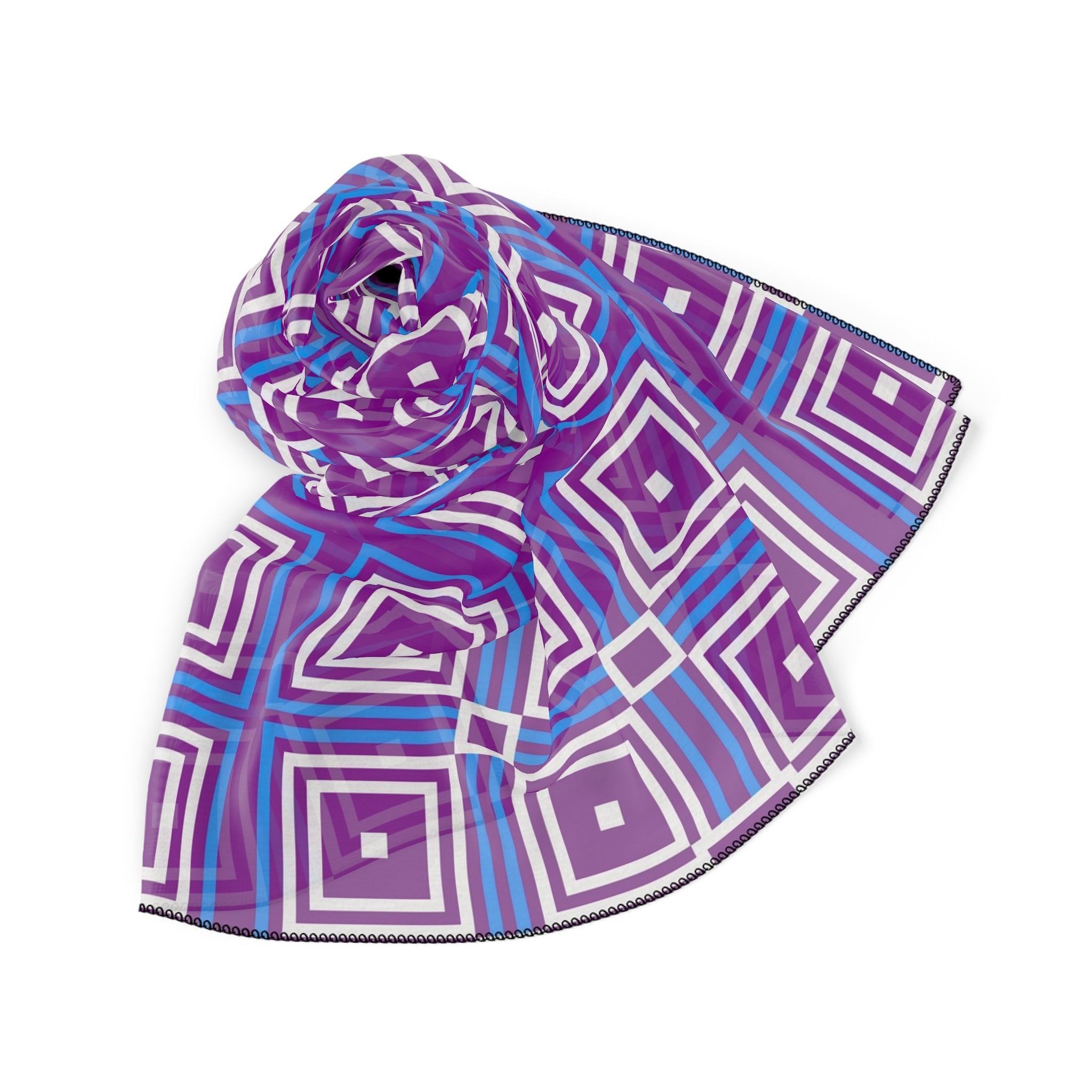 Chic Geometric Poly Scarf | Vibrant Fashion Scarf, Stylish Neck Wrap, Perfect for Spring, Gift for Her, Lightweight Accessory