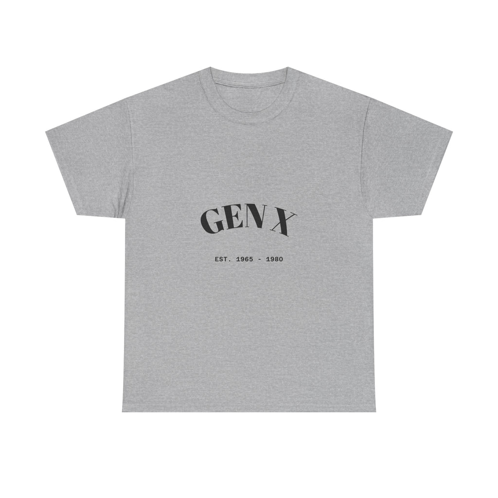 Gen X Unisex Heavy Cotton Tee - Nostalgic Graphic T-Shirt, Perfect for Casual Wear, Gifts, Birthdays, and Retro Celebrations