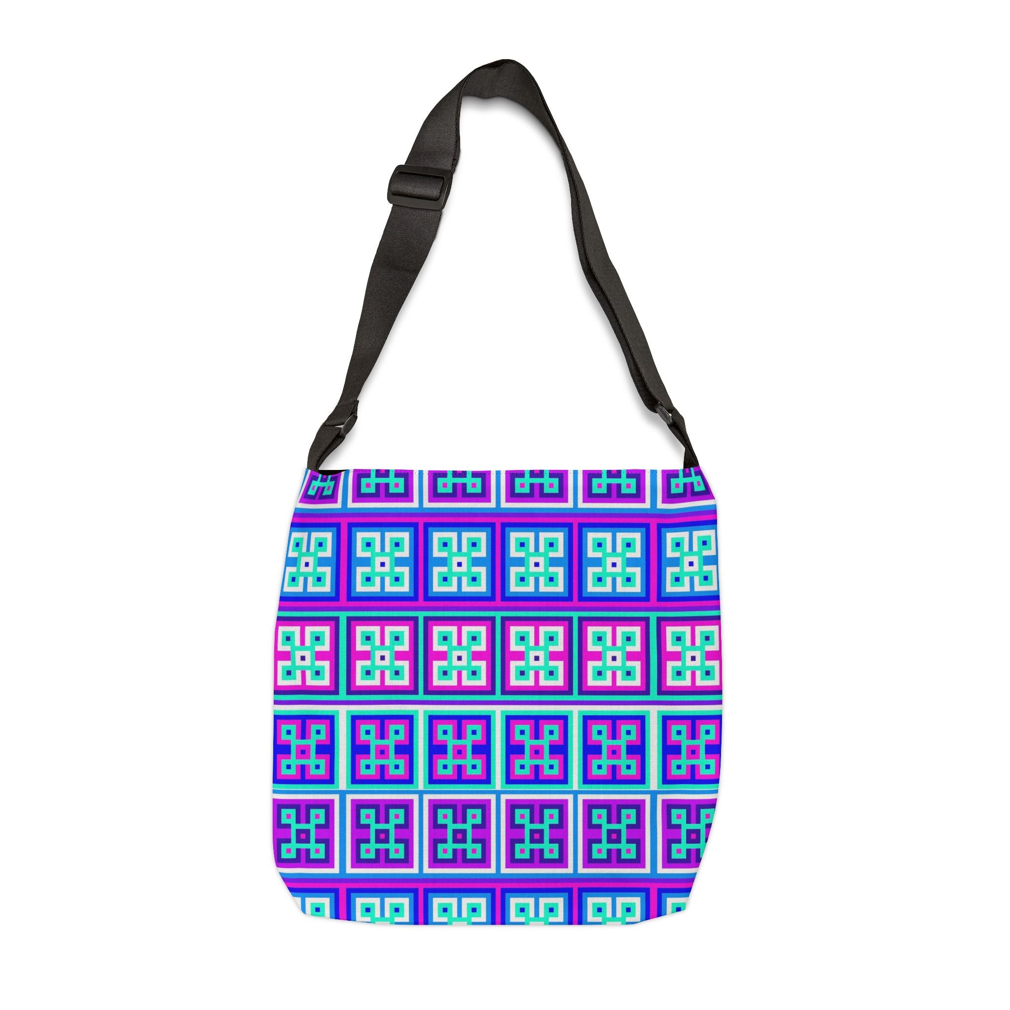 Vibrant Geometric Adjustable Tote Bag, Stylish Bag, Everyday Tote, Eco-Friendly Bag, Shopping Tote, Gift for Her