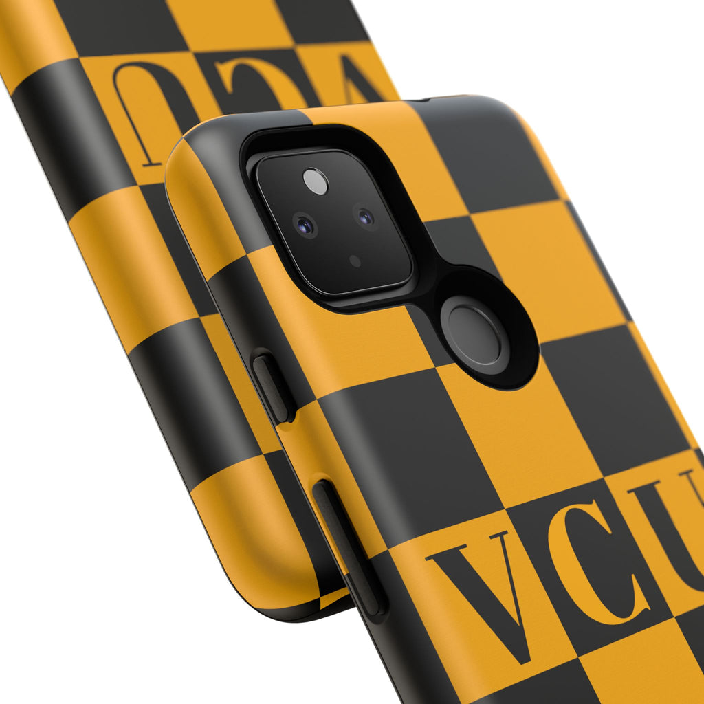 VCU Checkered Phone Case, Tough Cases for VCU Fans, College Student Gear, Sports Team Accessory, Unique Gift Idea