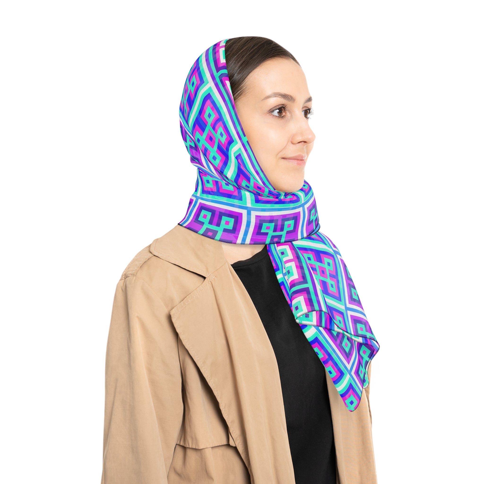 Vibrant Poly Scarf – Colorful Fashion Accessory for Everyday Wear, Perfect for Spring, Summer, Gifts, Festivals, and Travel