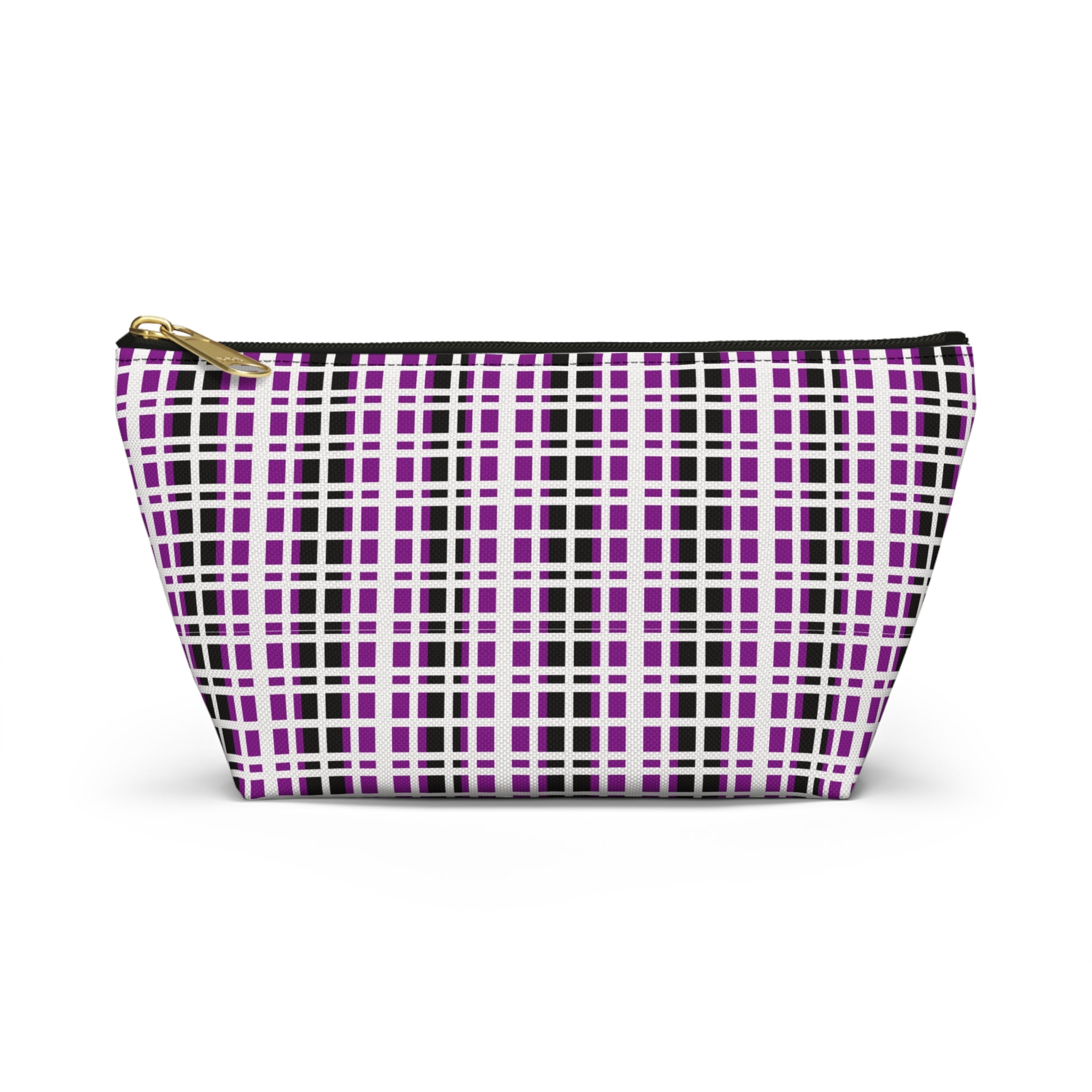 Purple Checkered Accessory Pouch | Makeup Bag, Toiletry Organizer, Travel Clutch, Gift for Her, Stylish Storage
