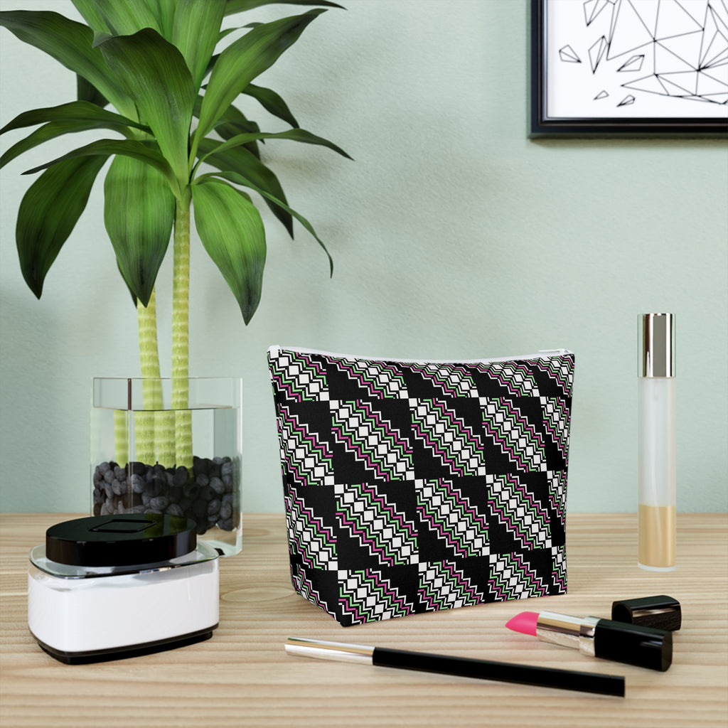 Chic Patterned Cotton Cosmetic Bag | Makeup Organizer, Travel Pouch, Cute Gift, Stylish Clutch, Everyday Essentials