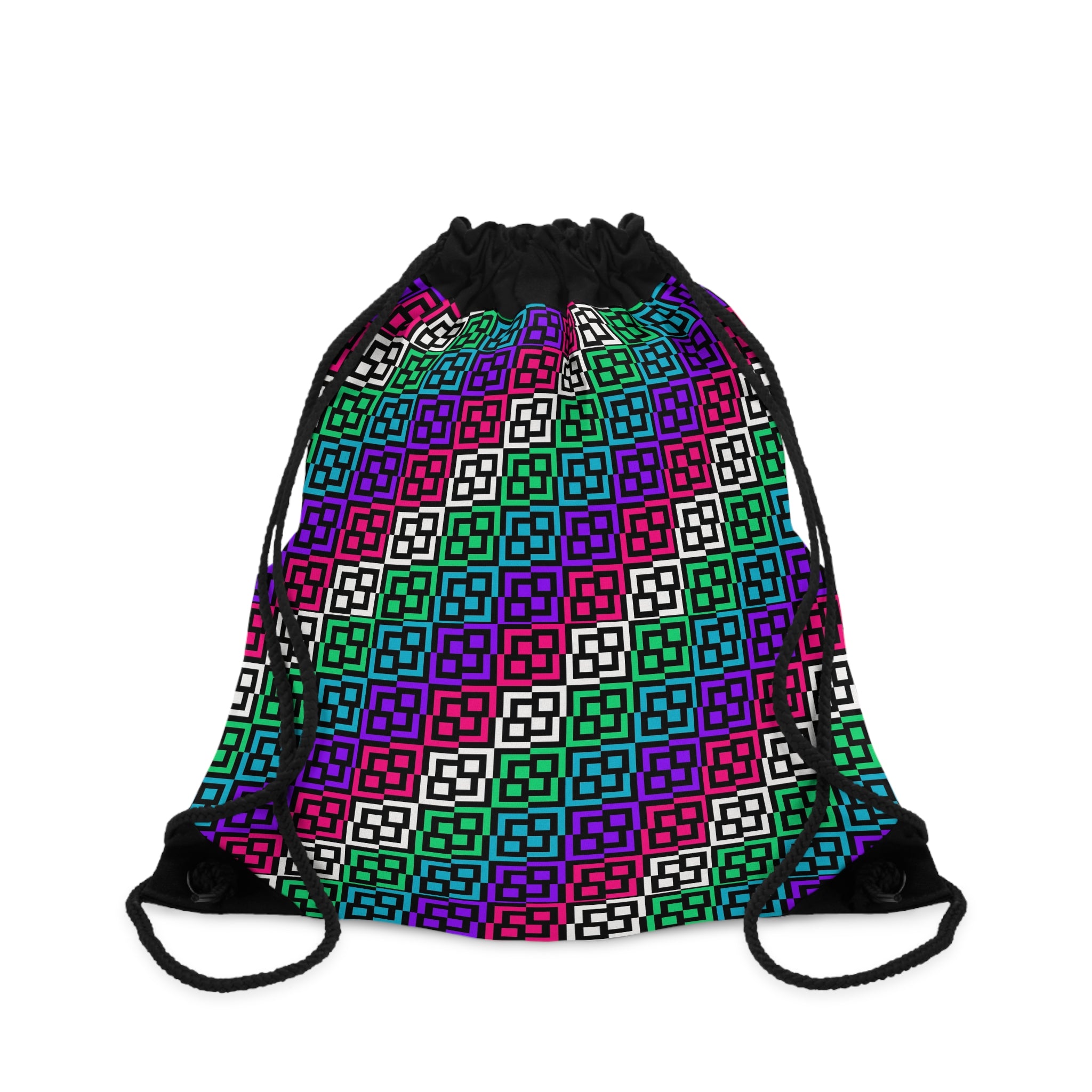 Vibrant Geometric Drawstring Bag for Sport & Casual Use, Reusable Gym Sack, Colorful Backpack for Kids & Adults, Perfect for Travel, [...]