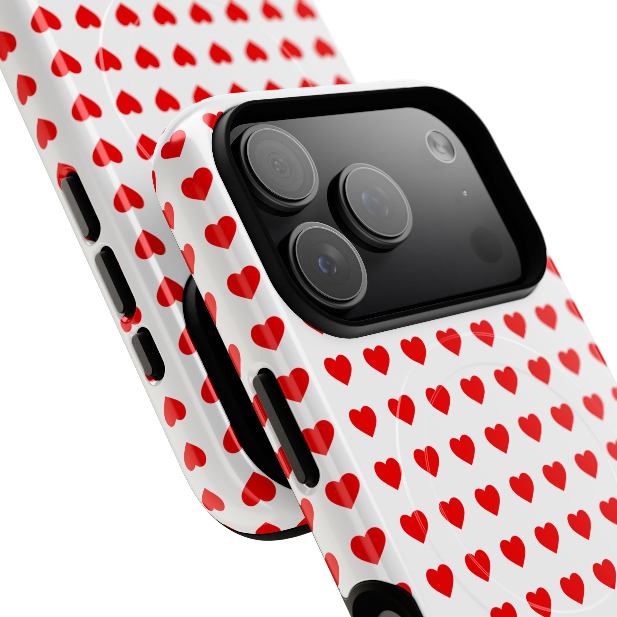 Heart Pattern Phone Case, Tough Magnetic Case, Cute Phone Cover, Valentine Gift, Stylish Accessory