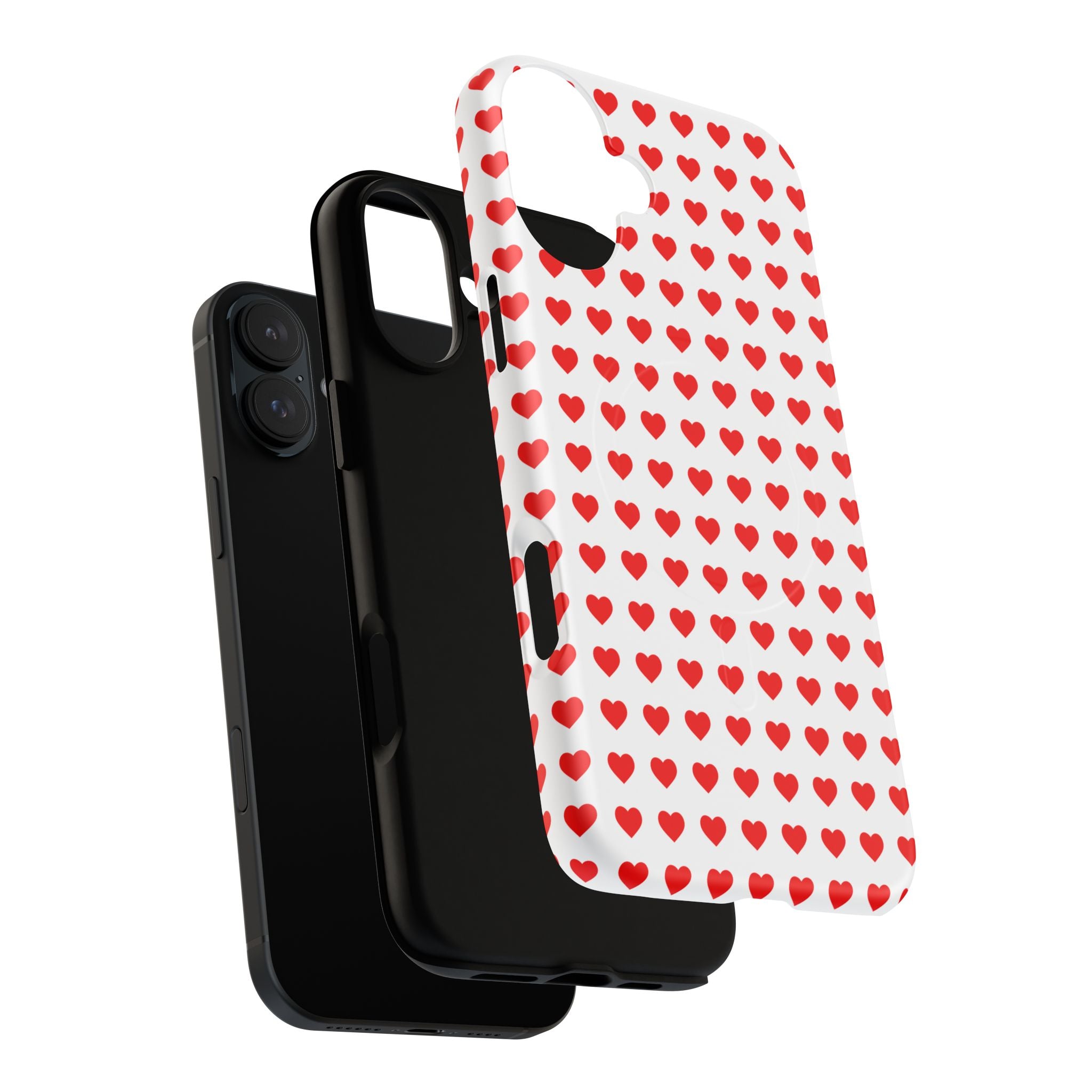 Heart Pattern Phone Case, Tough Magnetic Case, Cute Phone Cover, Valentine Gift, Stylish Accessory