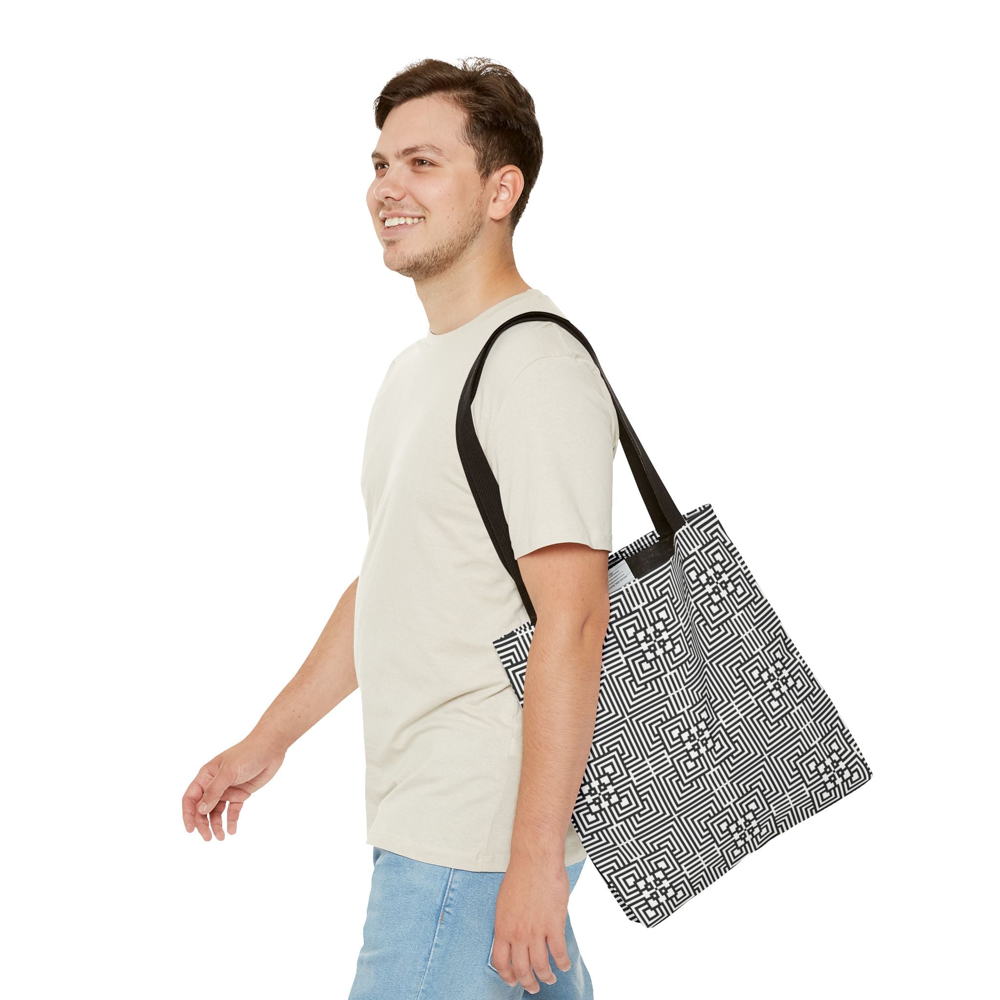 Chic Geometric Tote Bag, Stylish Eco-Friendly Bag, Perfect for Shopping, Beach, Gym, Gifts, Everyday Use