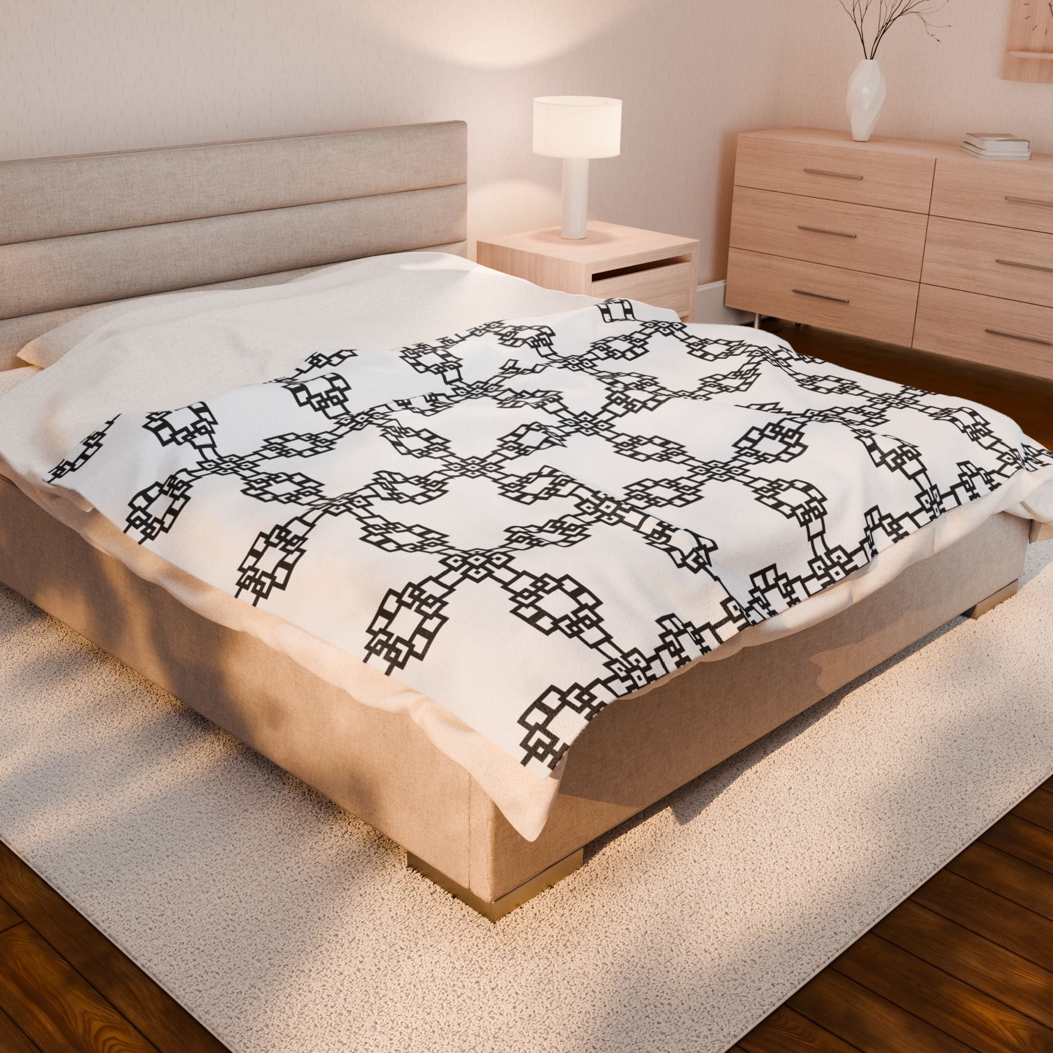 Stylish Velveteen Plush Blanket, Cozy Home Decor, Gift for Her, Modern Minimalist, Soft Throw Blanket, Perfect for Winter