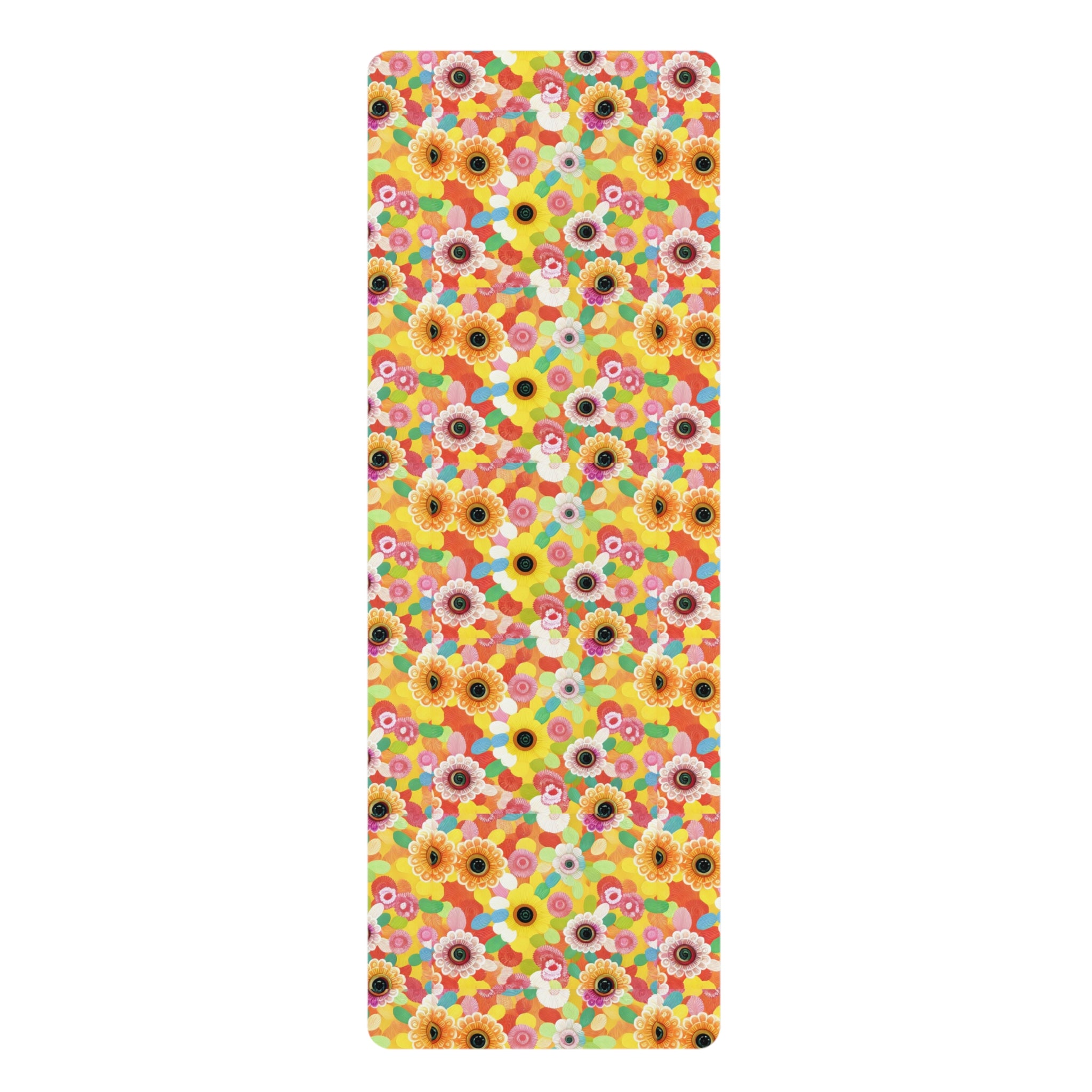 Colorful Floral Rubber Yoga Mat | Exercise, Fitness, Yoga, Meditation, Home Decor