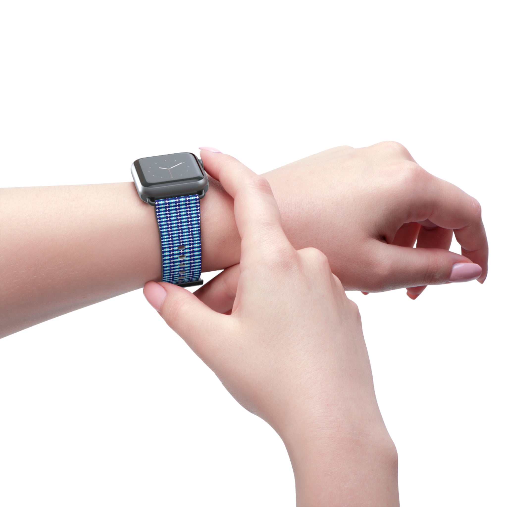 Blue Checkered Watch Band, Stylish Apple Watch Strap, Unisex Accessory, Perfect Gift for Any Occasion, Trendy Sports Band, Comfortable [...]