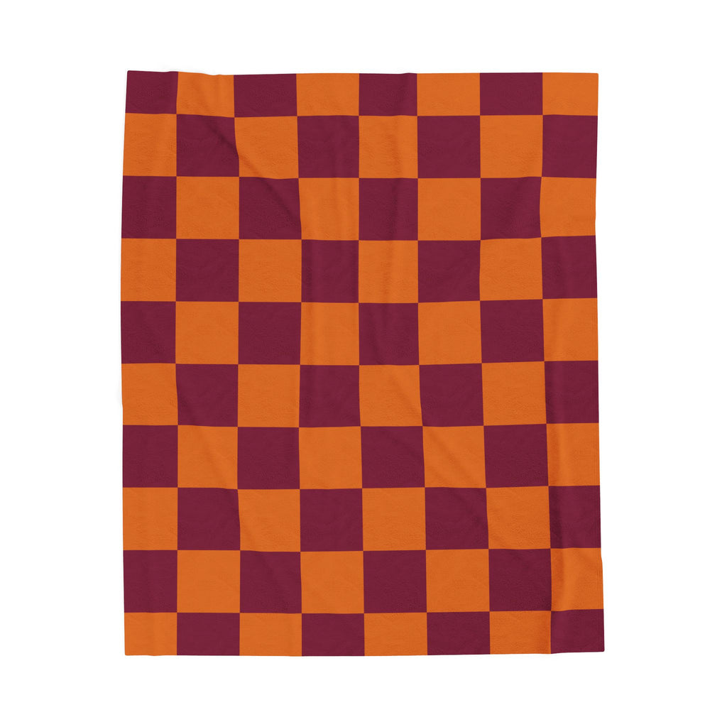 Cozy Velveteen Plush Blanket Featuring Checkerboard Design, Soft Throw, Gift for Home, Fall Decor, Cozy Nights, Special Occasions