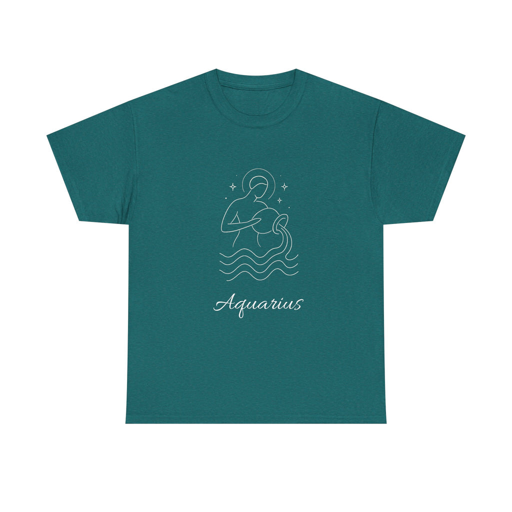 Aquarius Unisex Heavy Cotton Tee, Astrology Shirt, Zodiac Tee, Birthday Gift, Horoscope Apparel, Casual Wear