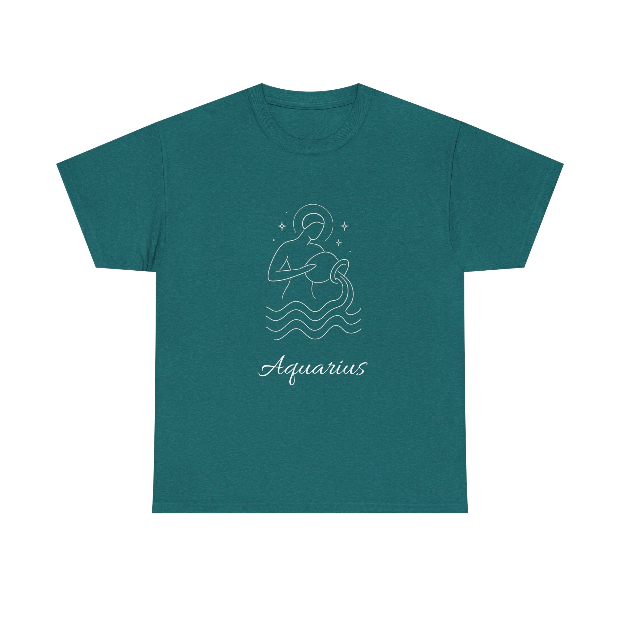 Aquarius Unisex Heavy Cotton Tee, Astrology Shirt, Zodiac Tee, Birthday Gift, Horoscope Apparel, Casual Wear