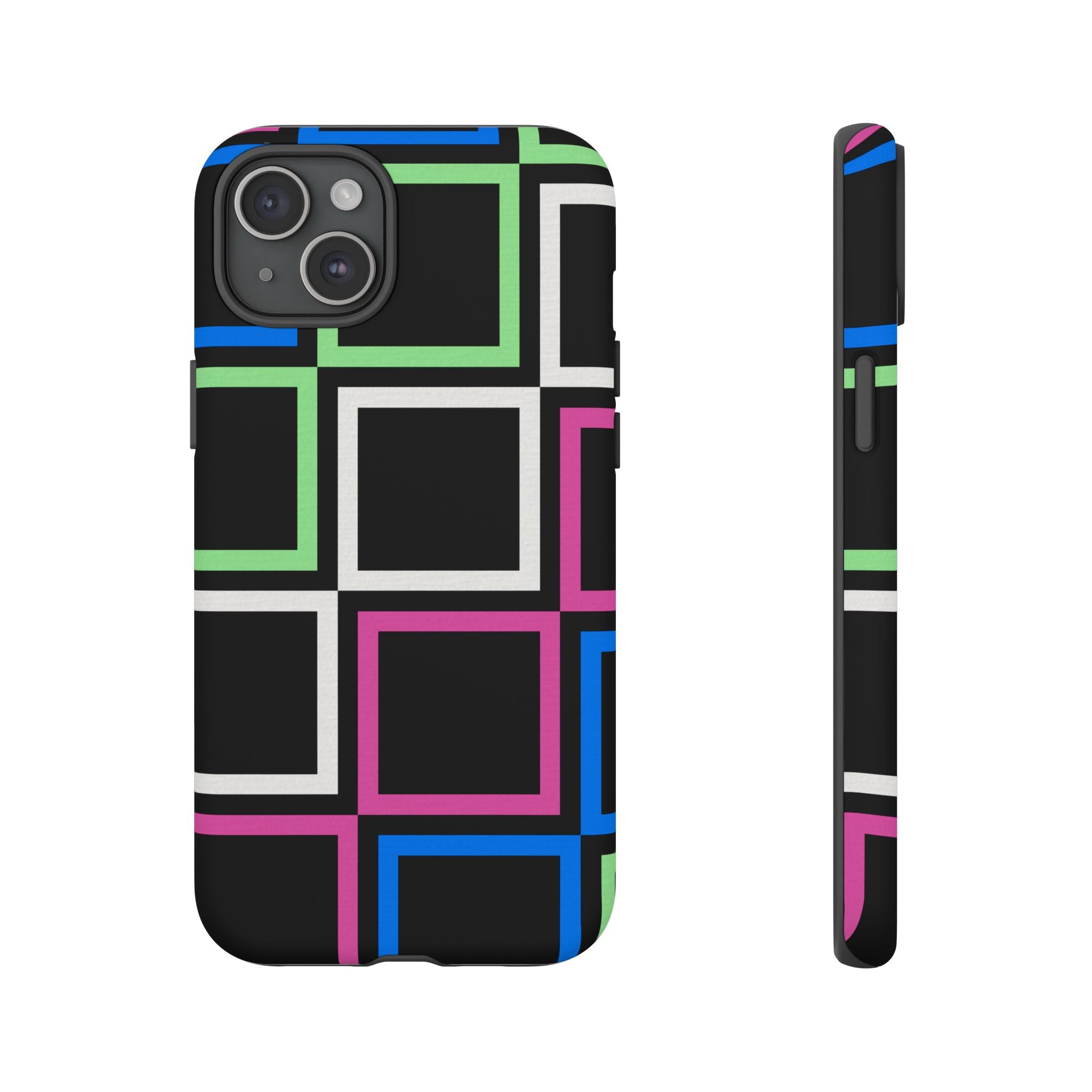 Colorful Geometric Phone Case - Tough Cases, Durable Cover, Stylish Accessory, Gift for Her, Tech Lover