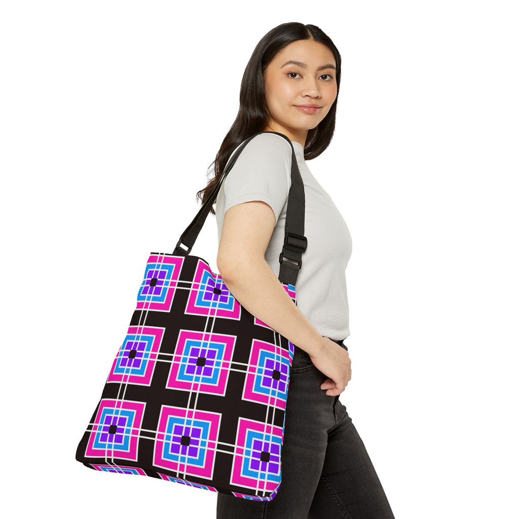 Colorful Geometric Adjustable Tote Bag, Stylish Handbag for Everyday Use, Shopping Bag, Casual Tote, Unique Gift Idea