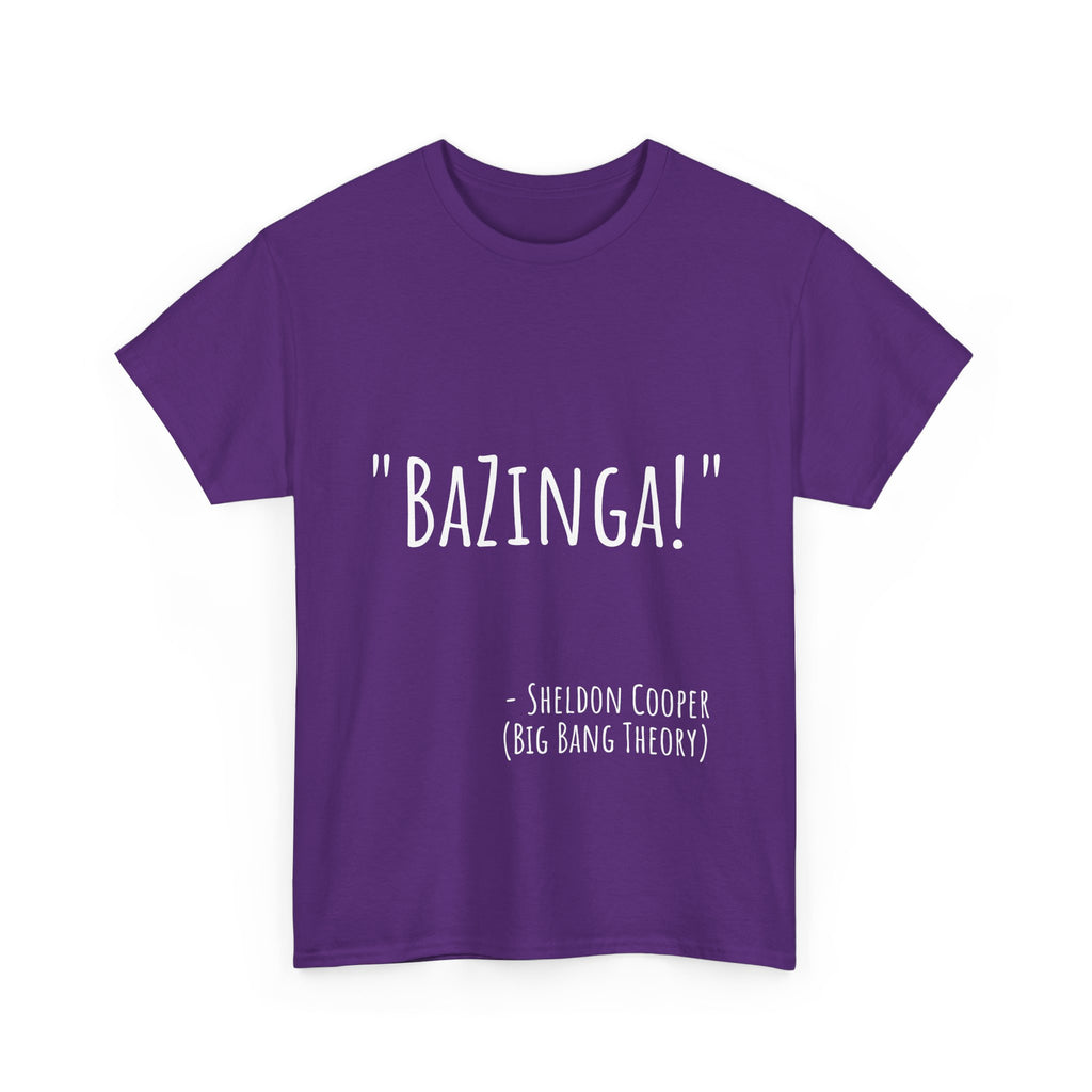 Bazinga! Unisex Cotton Tee - Fun Graphic T-Shirt for Big Bang Theory Fans, Gift for Birthdays, Casual Wear, Nerd Culture Apparel