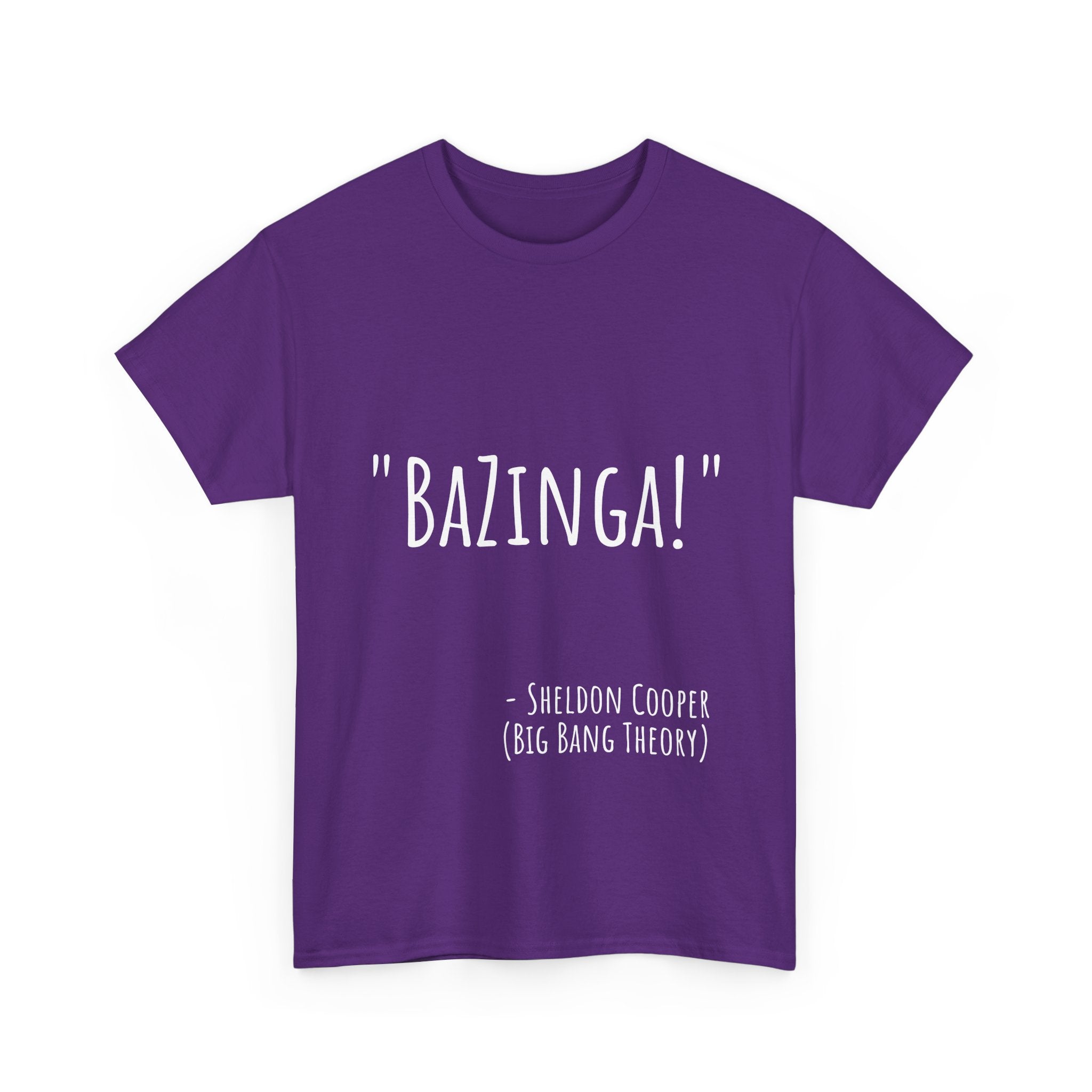 Bazinga! Unisex Cotton Tee - Fun Graphic T-Shirt for Big Bang Theory Fans, Gift for Birthdays, Casual Wear, Nerd Culture Apparel