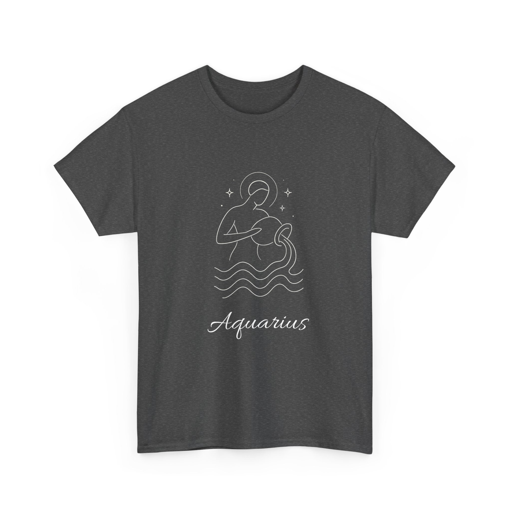 Aquarius Unisex Heavy Cotton Tee, Astrology Shirt, Zodiac Tee, Birthday Gift, Horoscope Apparel, Casual Wear
