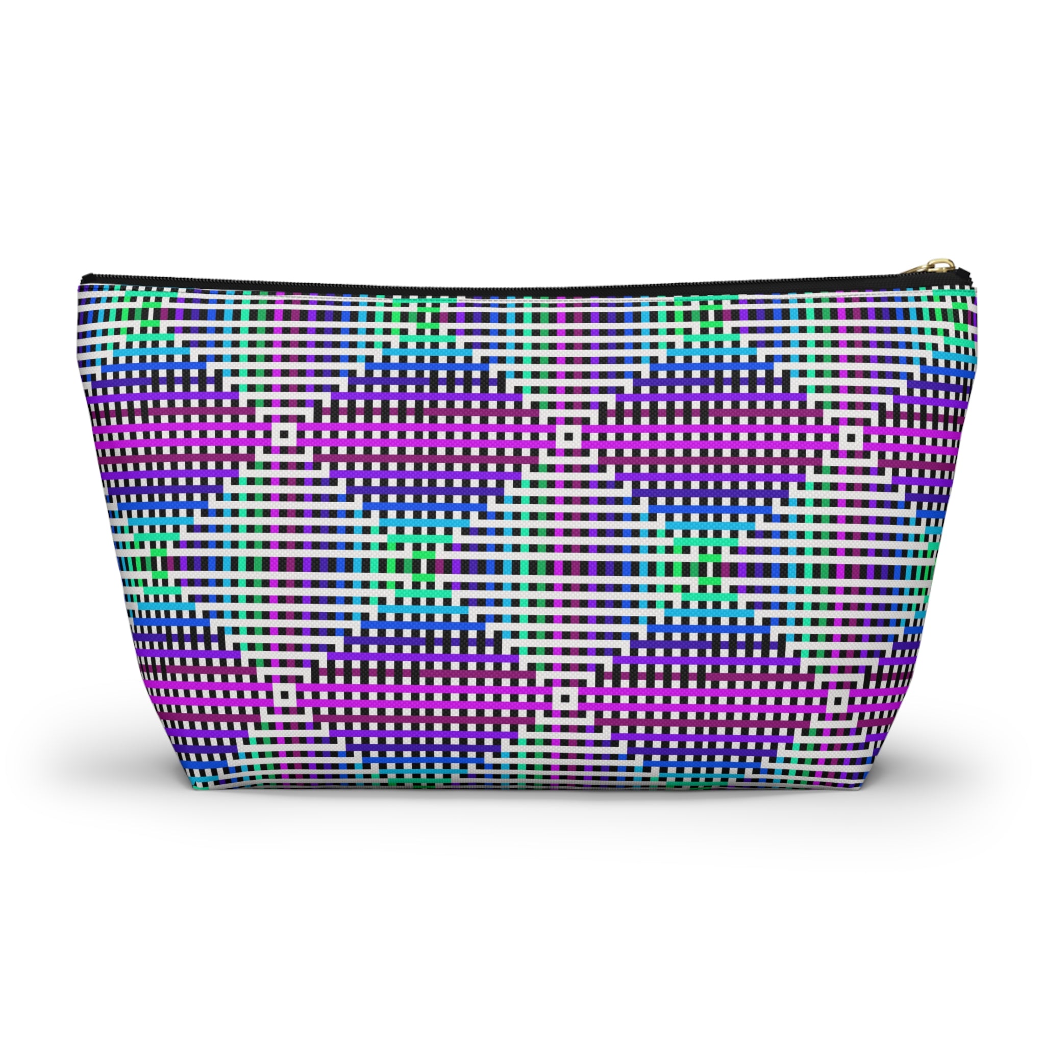 Colorful Geometric Accessory Pouch, Makeup Bag, Travel Organizer, Pencil Case, Gift for Her, Fun Geometric Pattern