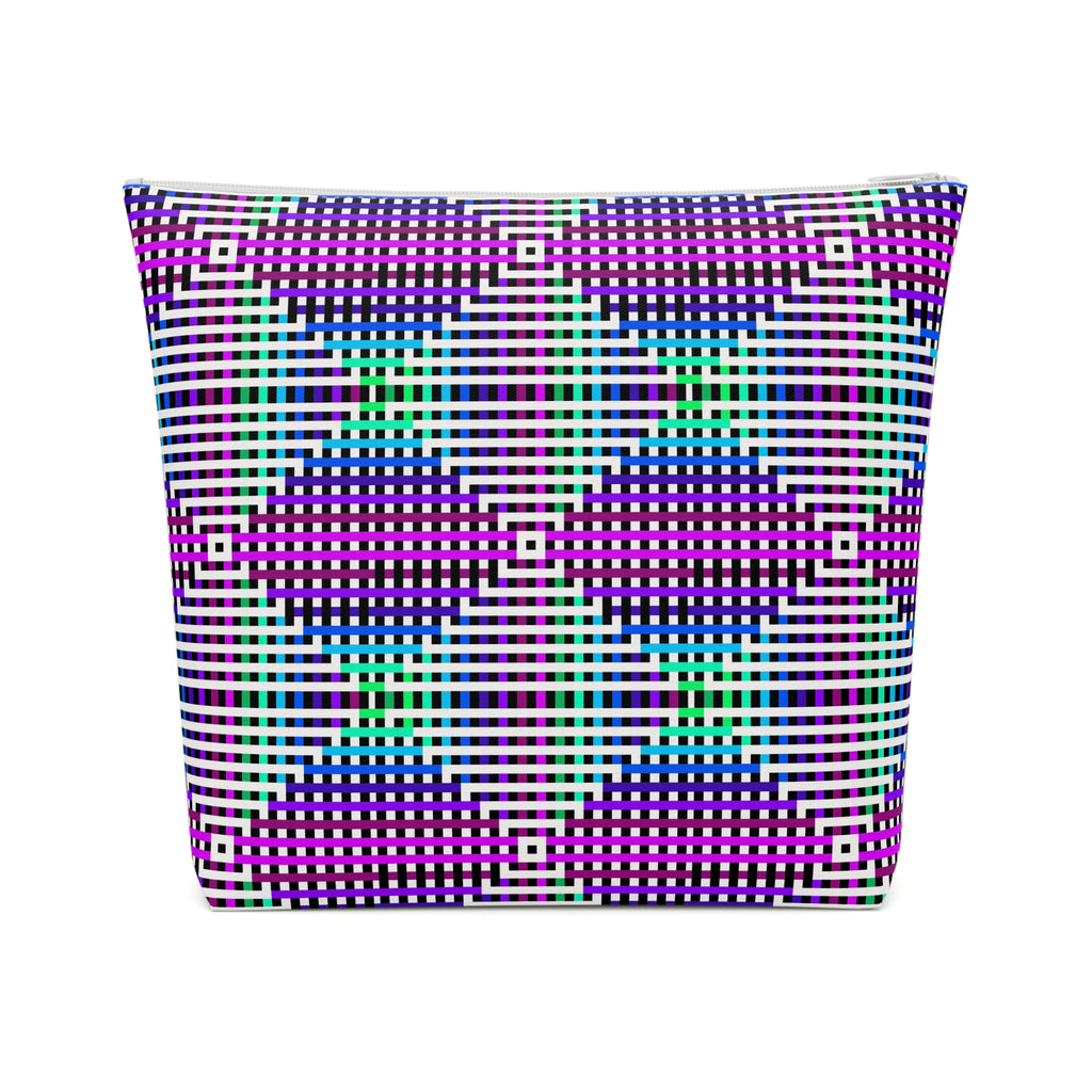 Vibrant Geometric Cosmetic Bag | Makeup Organizer, Travel Bag, Gift for Her, Toiletry Pouch, Purple Pattern