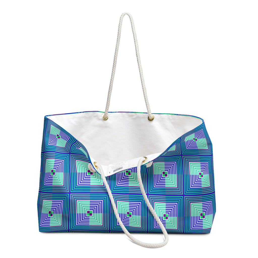Stylish Geometric Weekender Bag, Travel Tote, Beach Bag, Overnight Bag, Gym Bag, Gift for Her