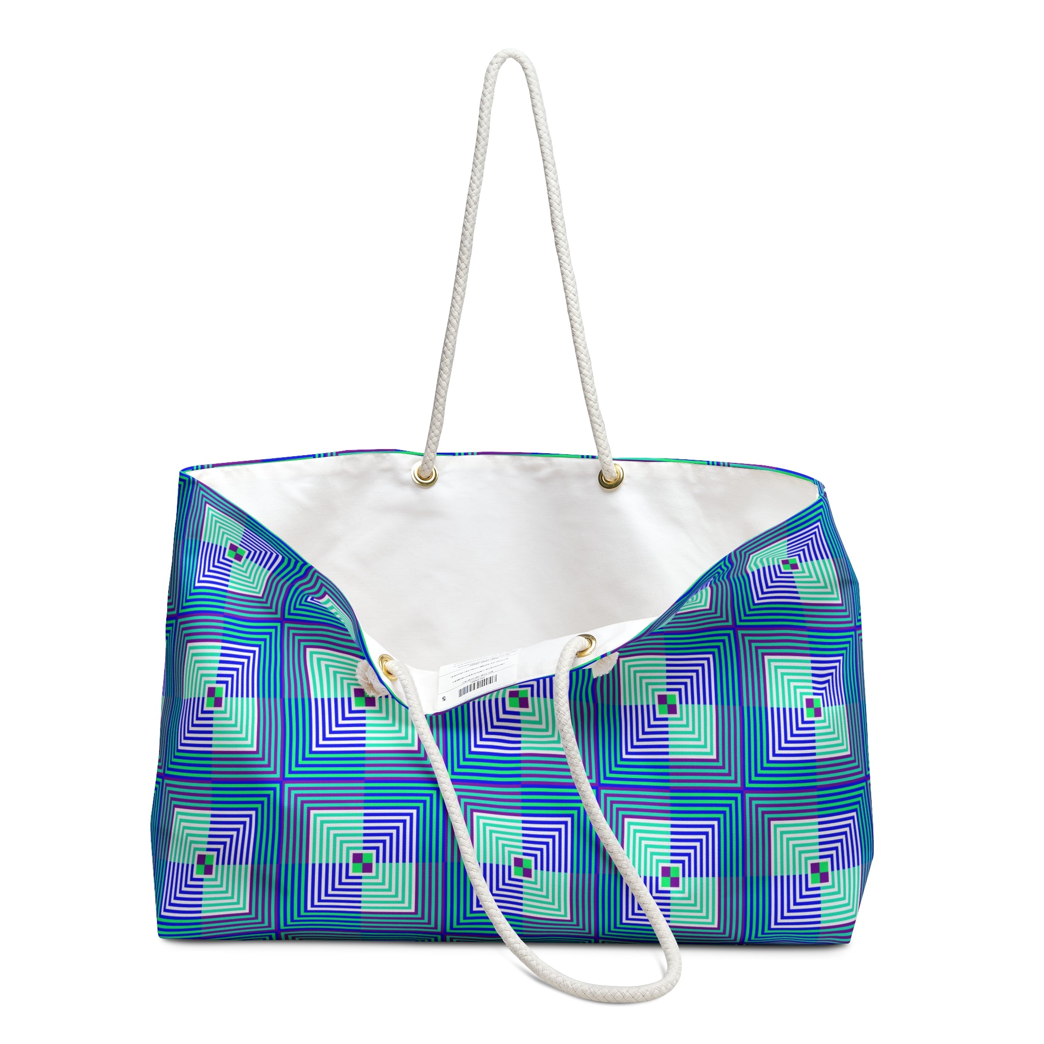 Stylish Geometric Weekender Bag, Travel Tote, Beach Bag, Overnight Bag, Gym Bag, Gift for Her