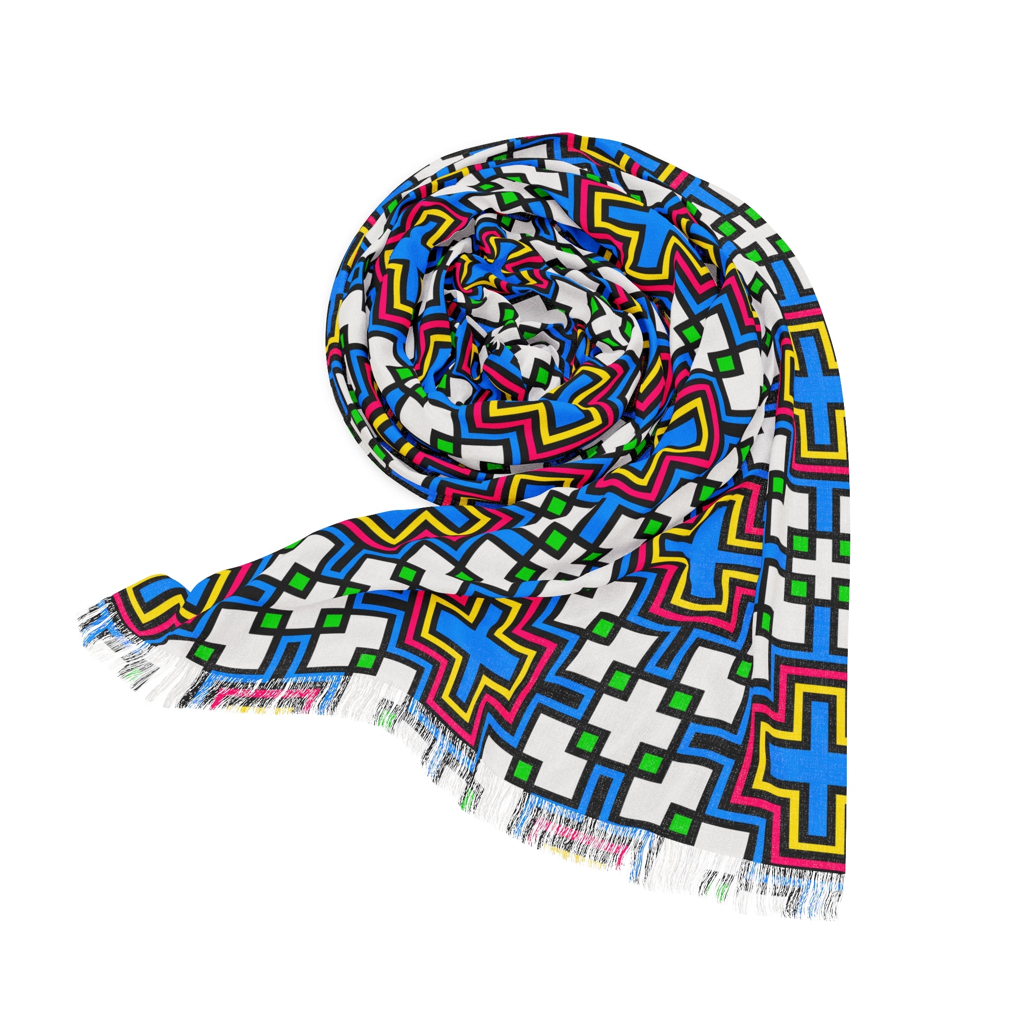 Colorful Geometric Light Scarf, Stylish Wrap for All Seasons, Perfect for Spring/Summer, Boho Chic Accessory, Gift for Her