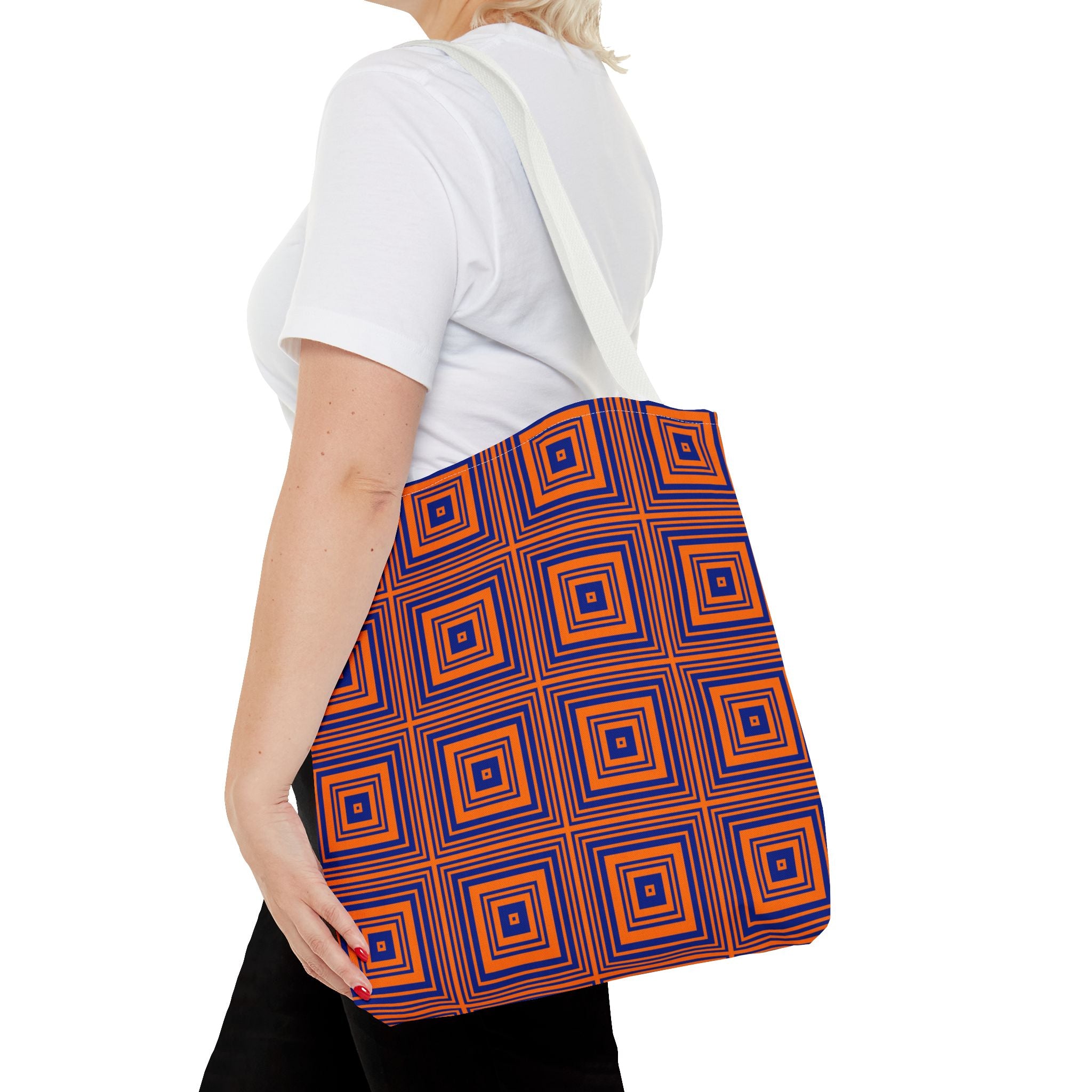 Vibrant Geometric Tote Bag, Stylish Beach Bag, Eco-Friendly Shopping Tote, Unique Gift for Her, Trendy Everyday Carryall