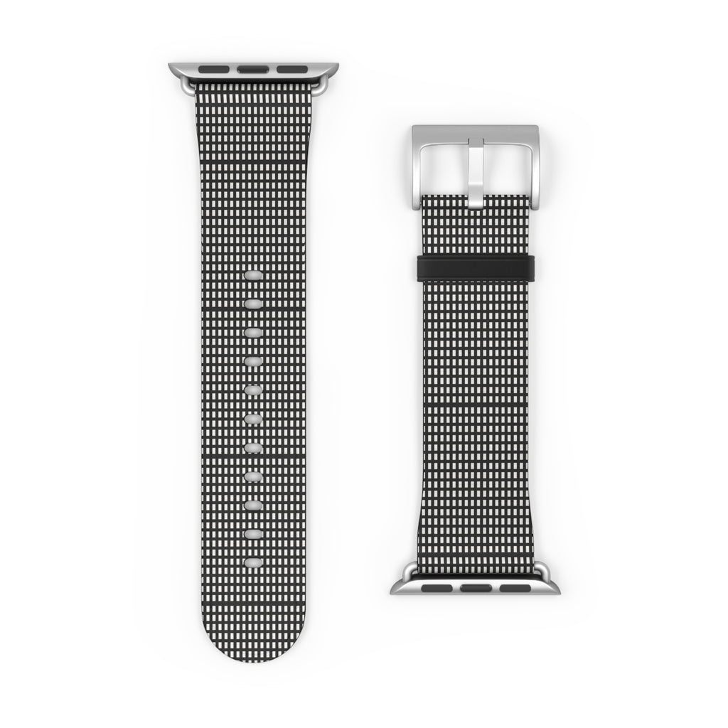 Stylish Black Checkered Watch Band, Modern Accessories, Fitness Trackers, Gift for Him or Her, Apple Watch, Fashionable Wristband