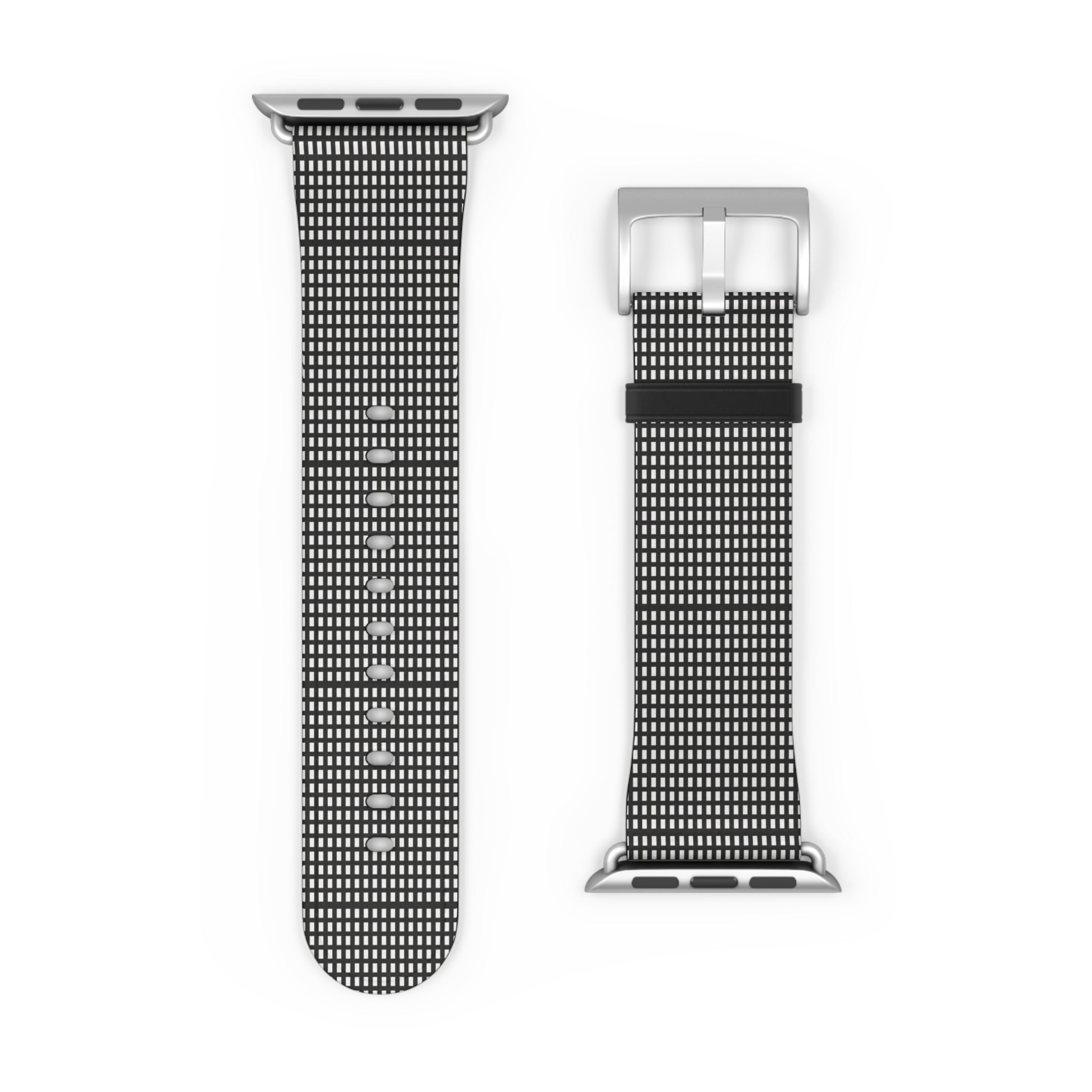 Stylish Black Checkered Watch Band, Modern Accessories, Fitness Trackers, Gift for Him or Her, Apple Watch, Fashionable Wristband